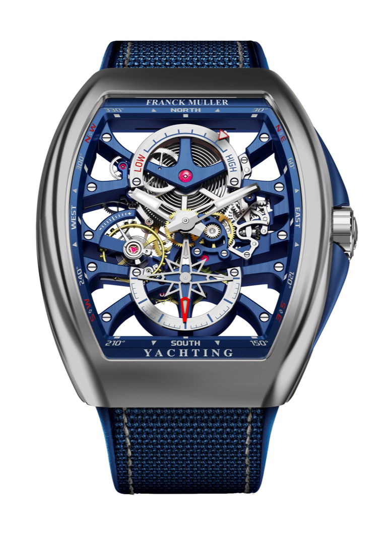 Franck Muller Vanguard Yachting Anchor™ Skeleton luxury timepiece - detailed view