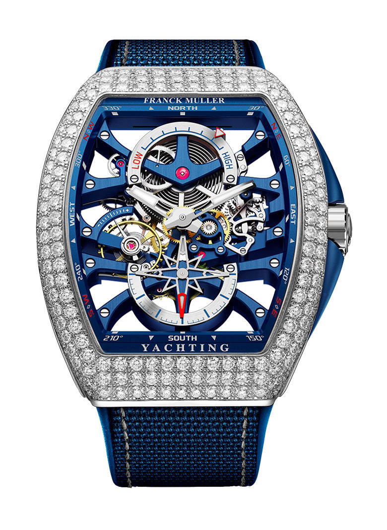 Franck Muller Vanguard Yachting Anchor™ Skeleton luxury timepiece - detailed view