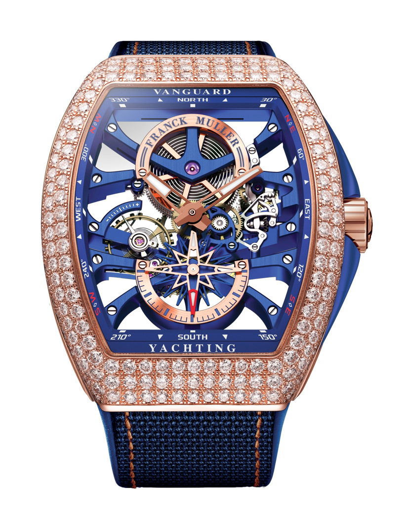 Franck Muller Vanguard Yachting Anchor™ Skeleton luxury timepiece - detailed view