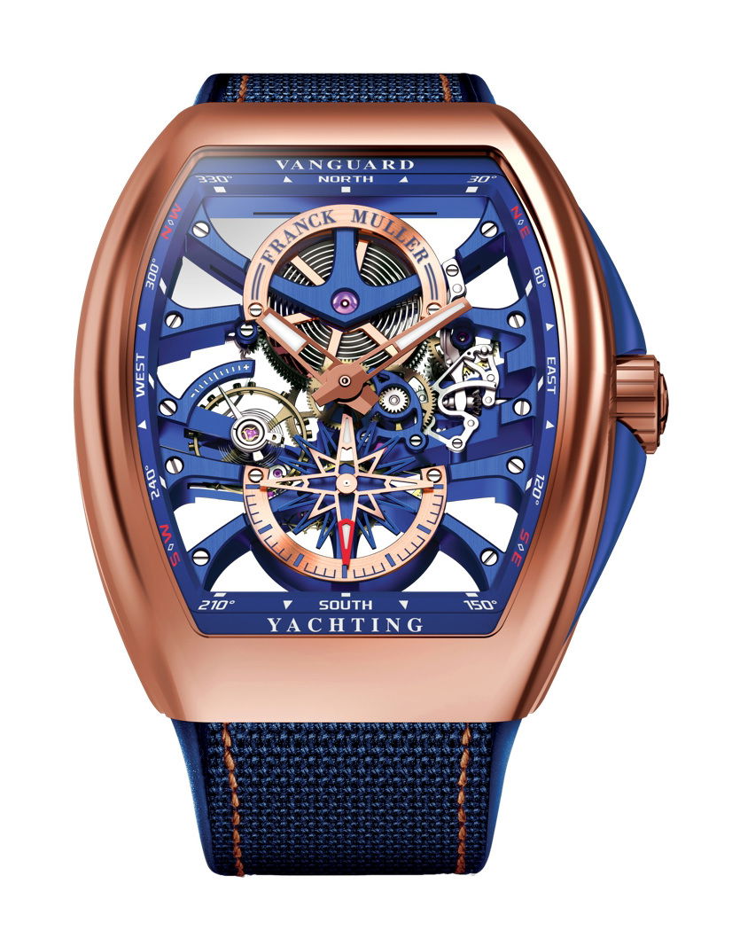Franck Muller Vanguard Yachting Anchor™ Skeleton luxury timepiece - detailed view