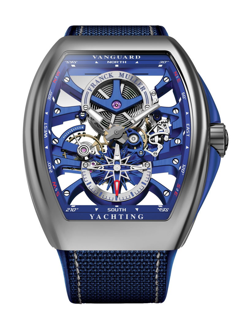 Franck Muller Vanguard Yachting Anchor™ Skeleton luxury timepiece - detailed view