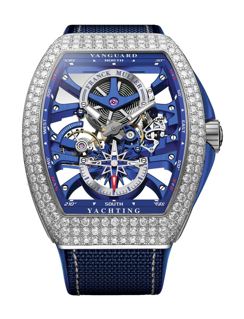 Franck Muller Vanguard Yachting Anchor™ Skeleton luxury timepiece - detailed view