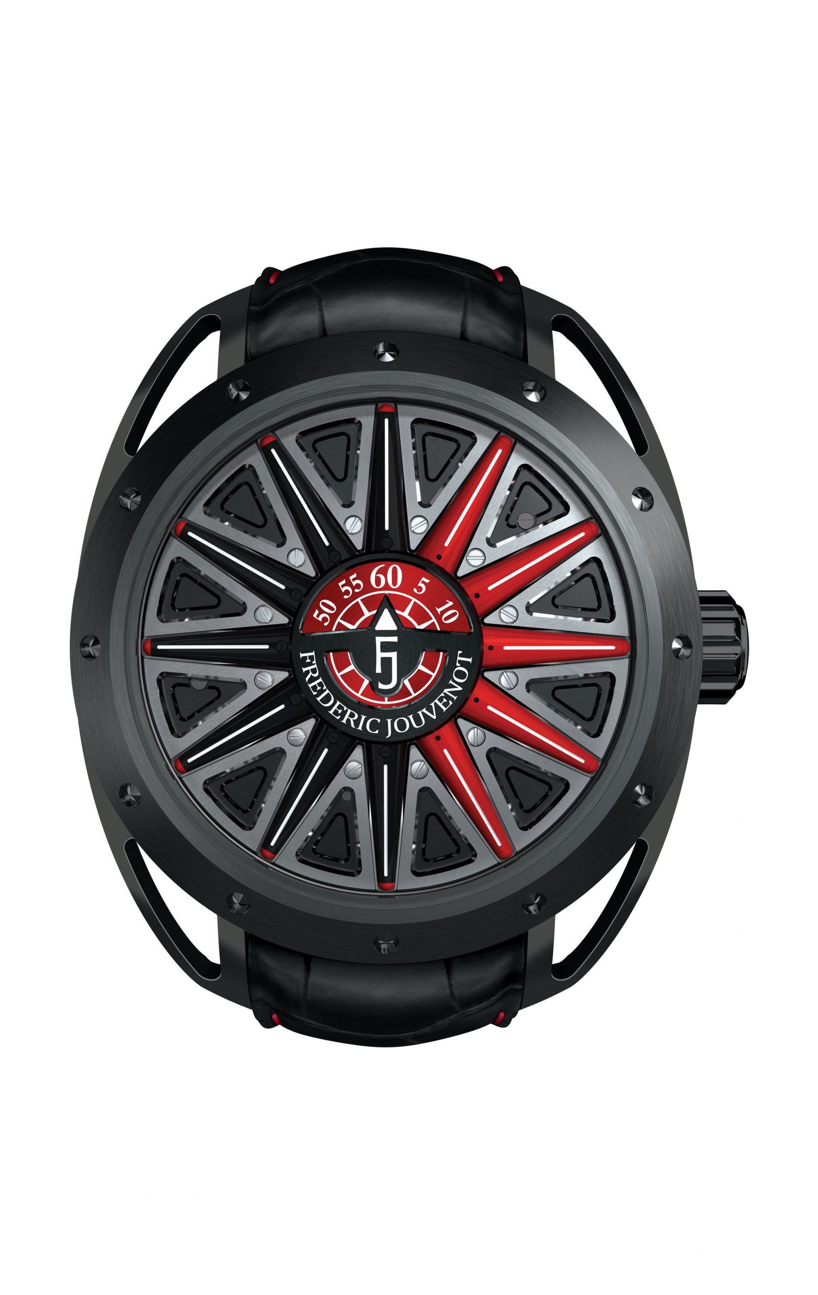 Frederic Jouvenot Amaterasu Titanium DLC luxury timepiece - detailed view