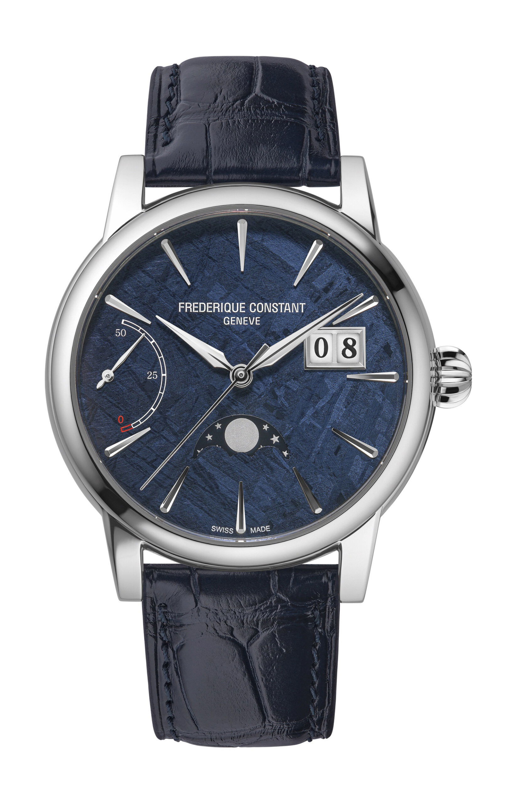 Frederique Constant Classic Power Reserve Big Date Manufacture luxury timepiece - detailed view
