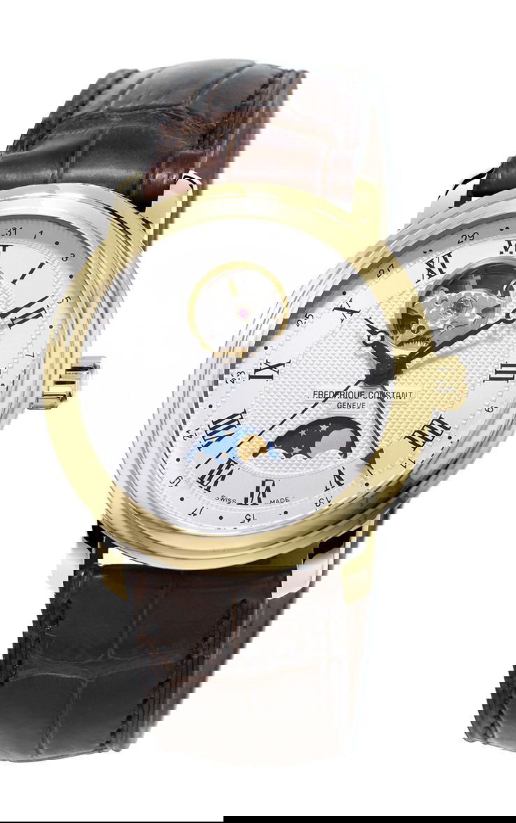 Frederique Constant Classics Heart Beat Moonphase luxury timepiece - detailed view