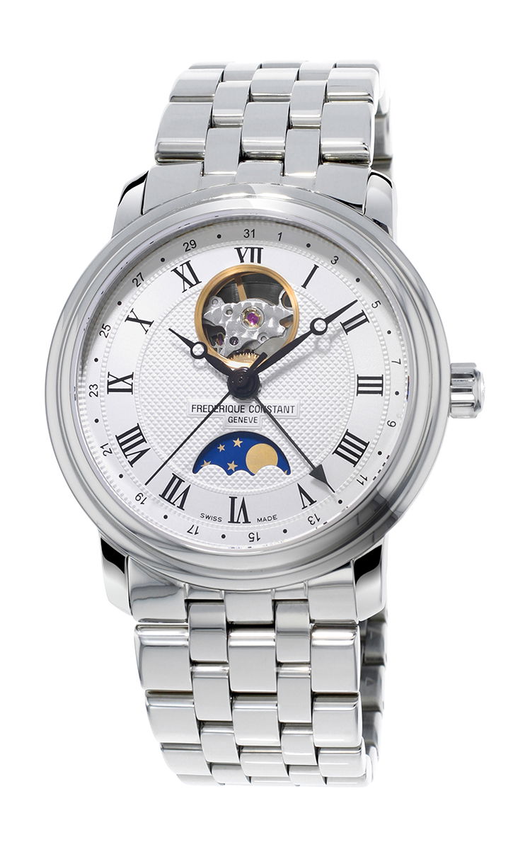 Frederique Constant Classics Heart Beat Moonphase luxury timepiece - detailed view