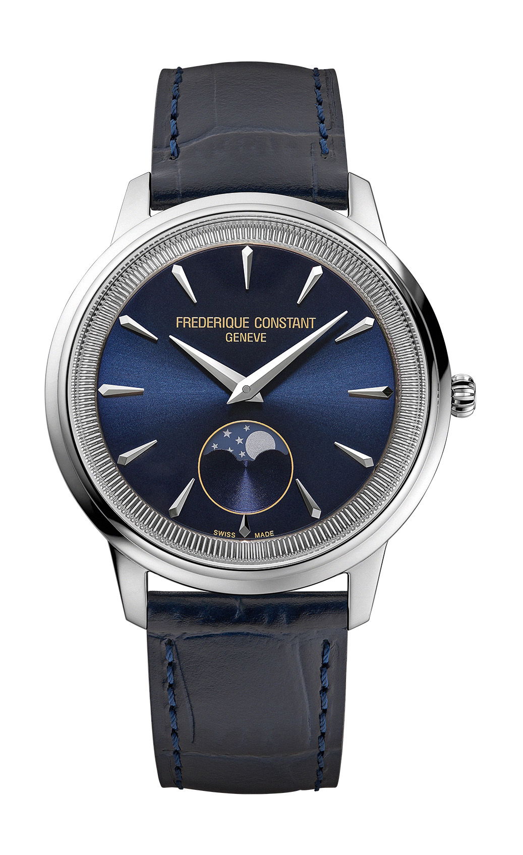 Frederique Constant Classics Moneta Moonphase luxury timepiece - detailed view