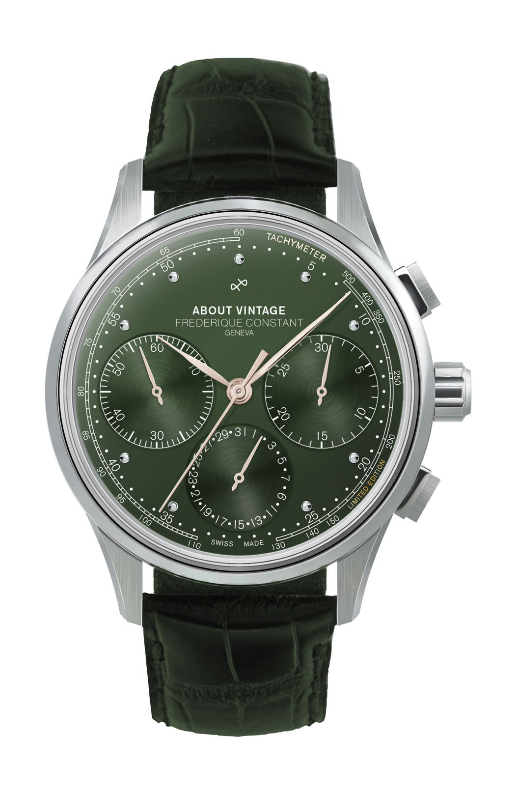 Frederique Constant Flyback Chronograph Manufacture About Vintage Special Edition luxury timepiece - detailed view