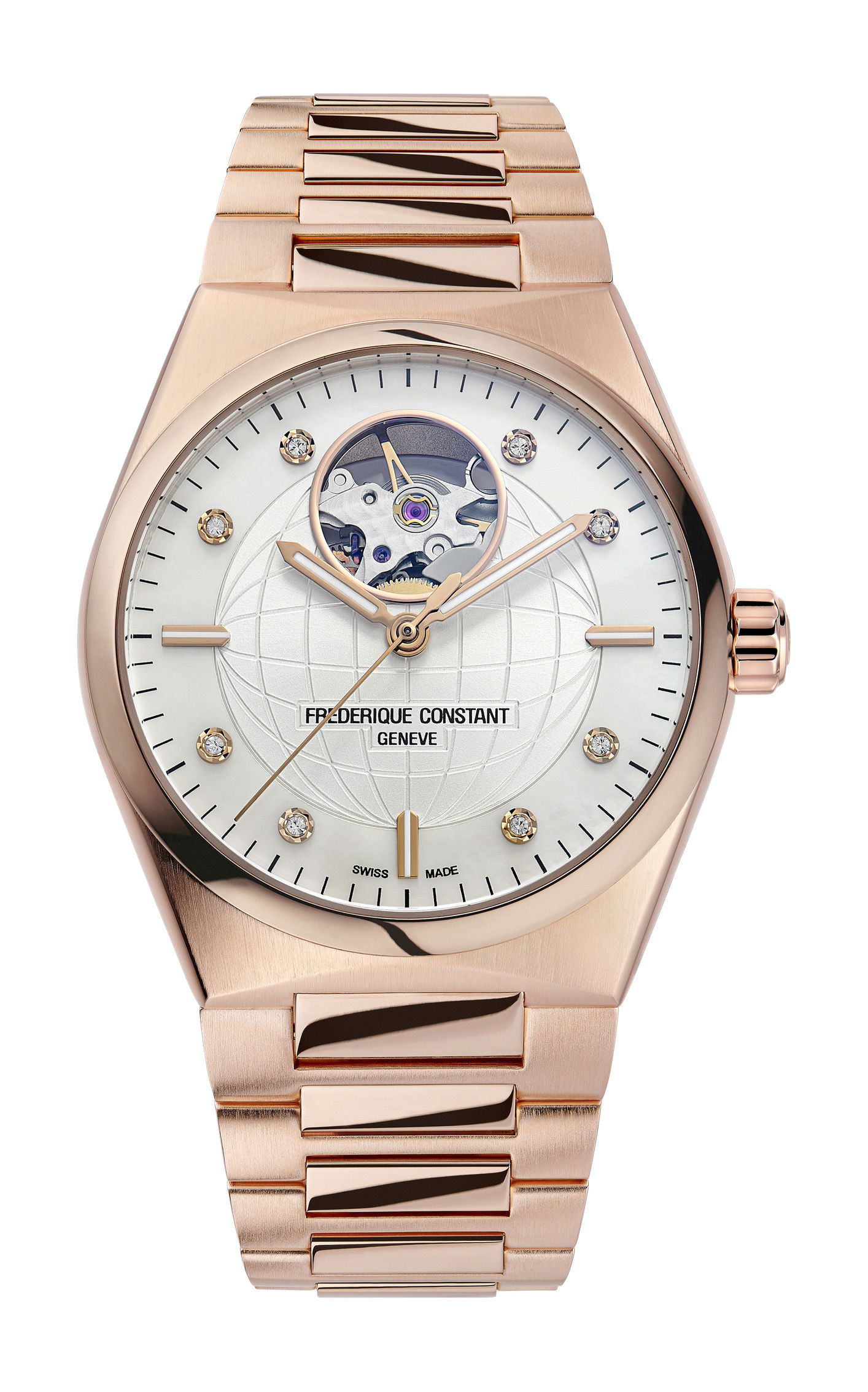 Frederique Constant Highlife Ladies Automatic Heart Beat luxury timepiece - detailed view