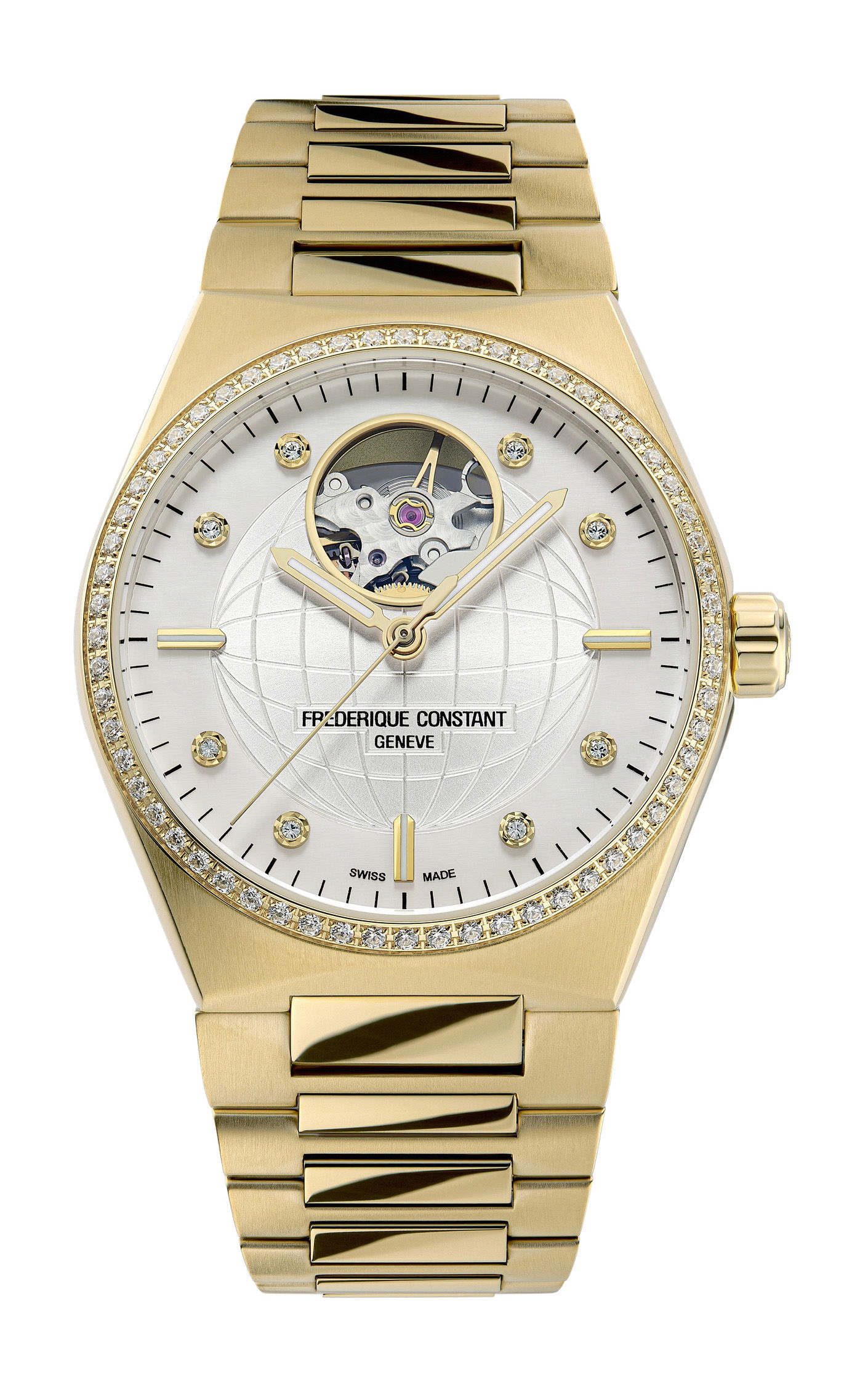 Frederique Constant Highlife Ladies Automatic Heart Beat luxury timepiece - detailed view
