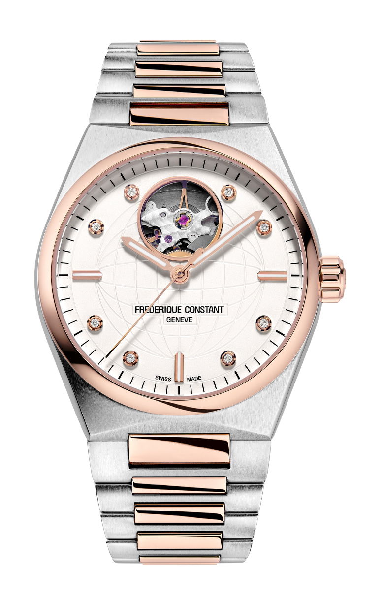 Frederique Constant Highlife Ladies Automatic Heart Beat luxury timepiece - detailed view