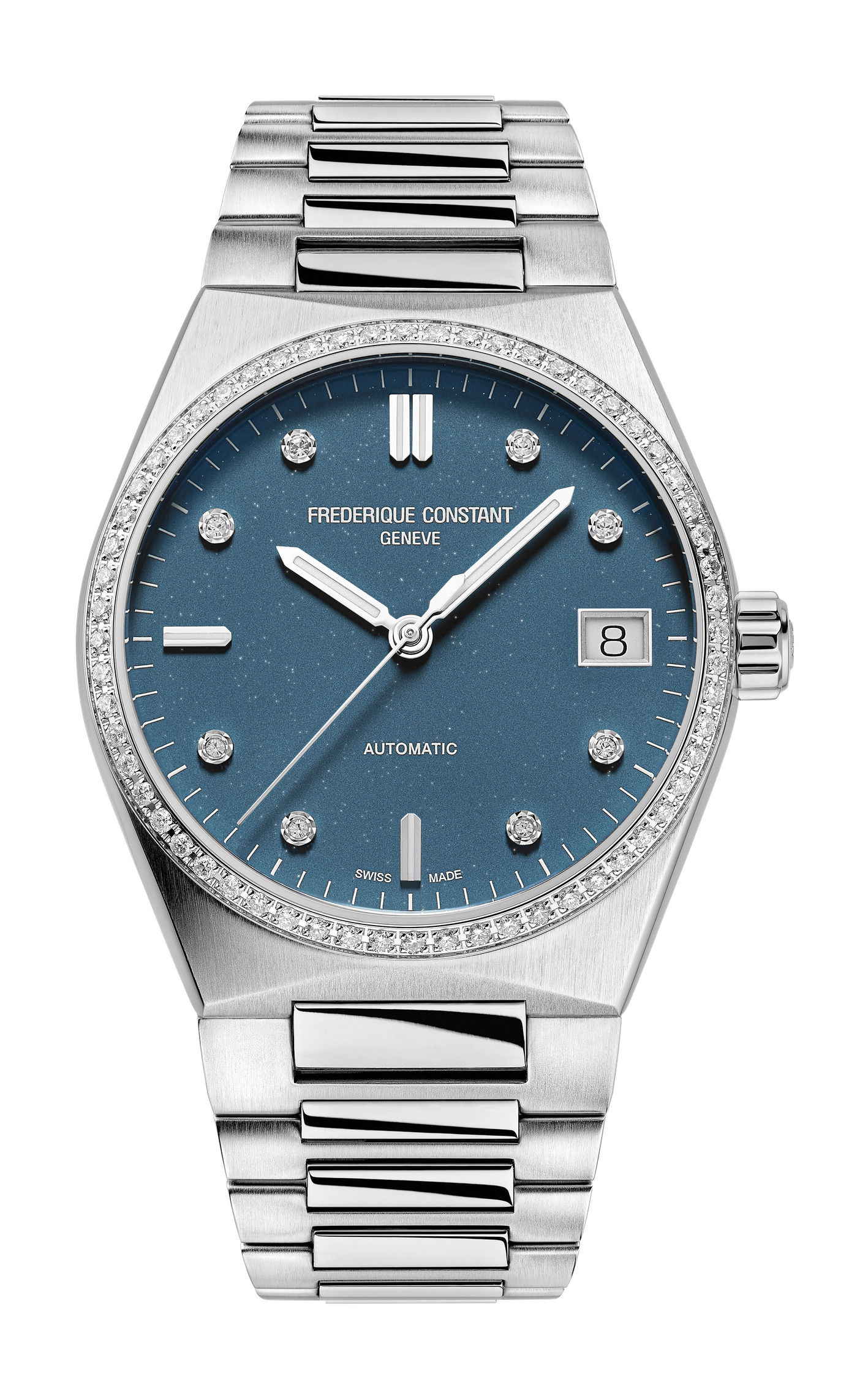 Frederique Constant Highlife Ladies Automatic Sparkling luxury timepiece - detailed view