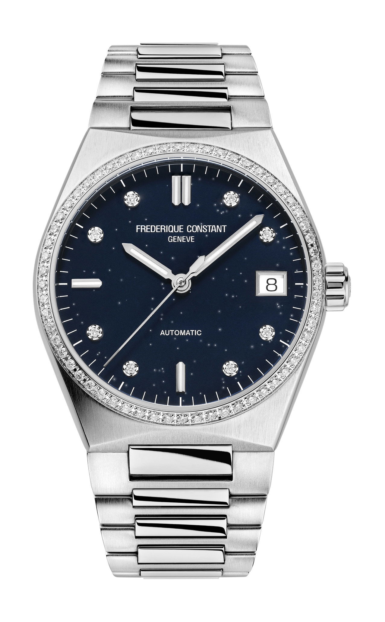 Frederique Constant Highlife Ladies Automatic Sparkling luxury timepiece - detailed view