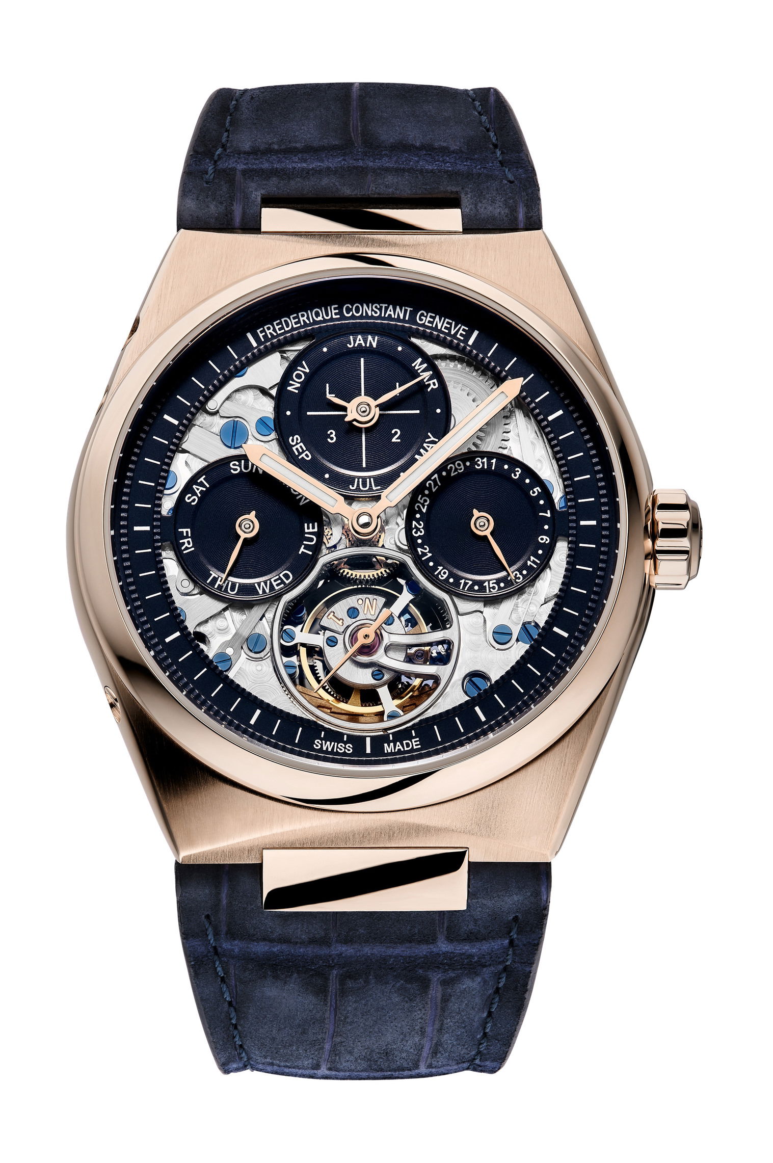 Frederique Constant Highlife Tourbillon Perpetual Calendar Manufacture luxury timepiece - detailed view