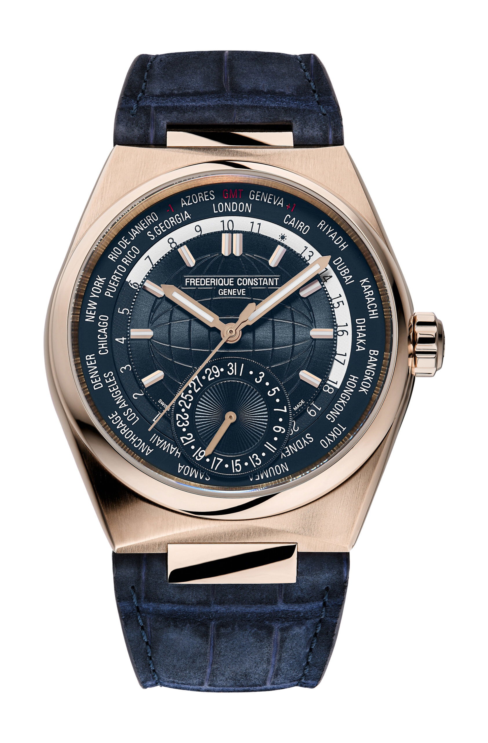 Frederique Constant Highlife Worldtimer Manufacture luxury timepiece - detailed view