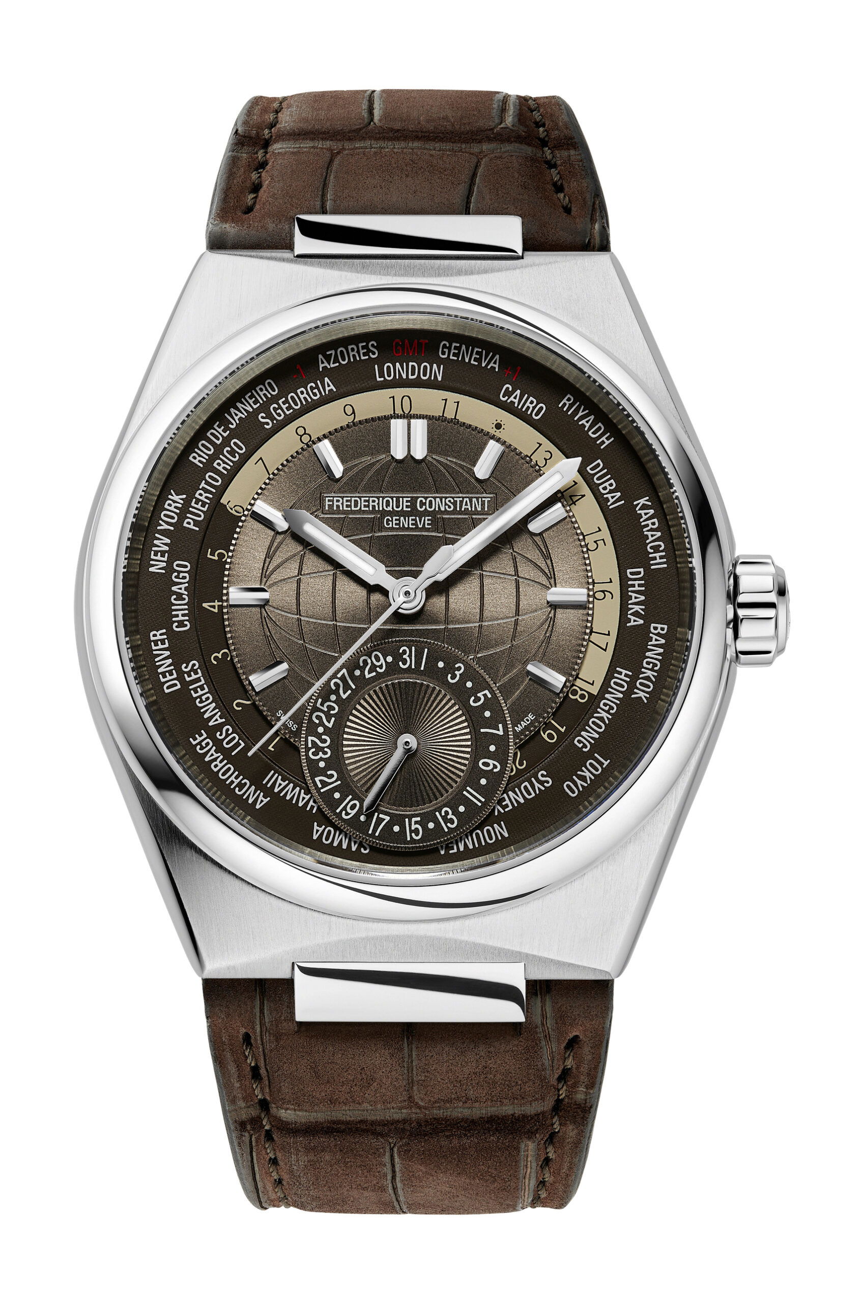 Frederique Constant Highlife Worldtimer Manufacture luxury timepiece - detailed view