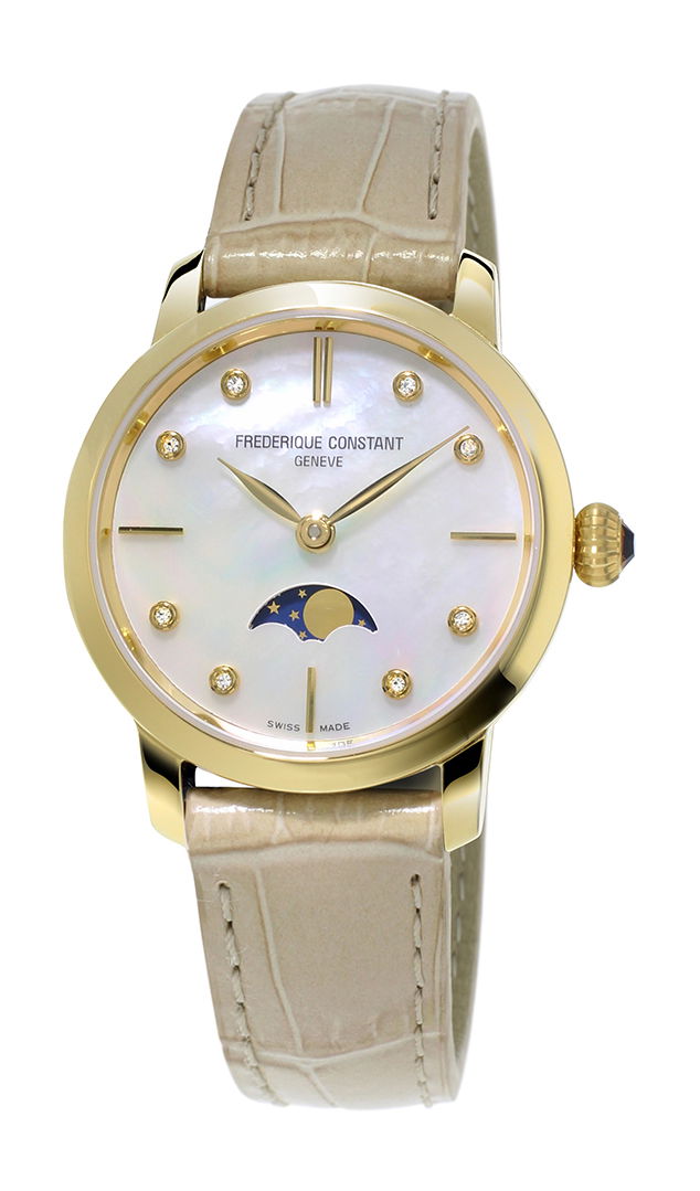 Frederique Constant Slimline Ladies Moonphase luxury timepiece - detailed view