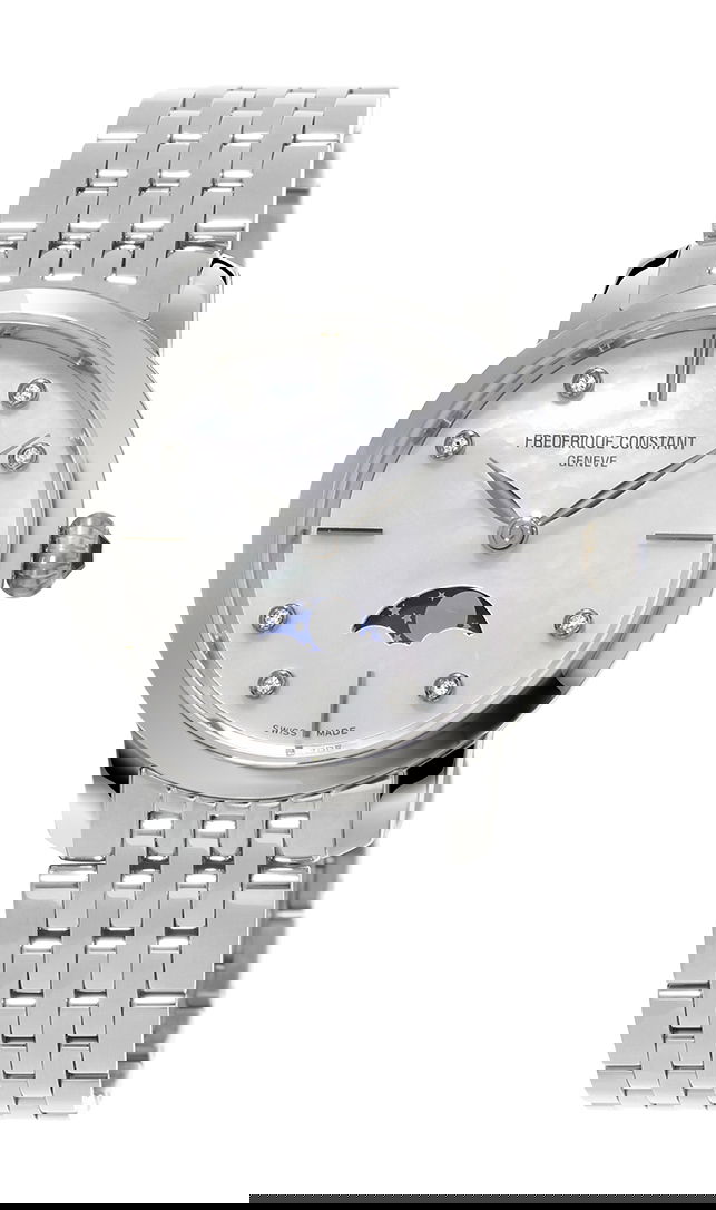 Frederique Constant Classics Slimline Ladies Moonphase luxury timepiece - detailed view