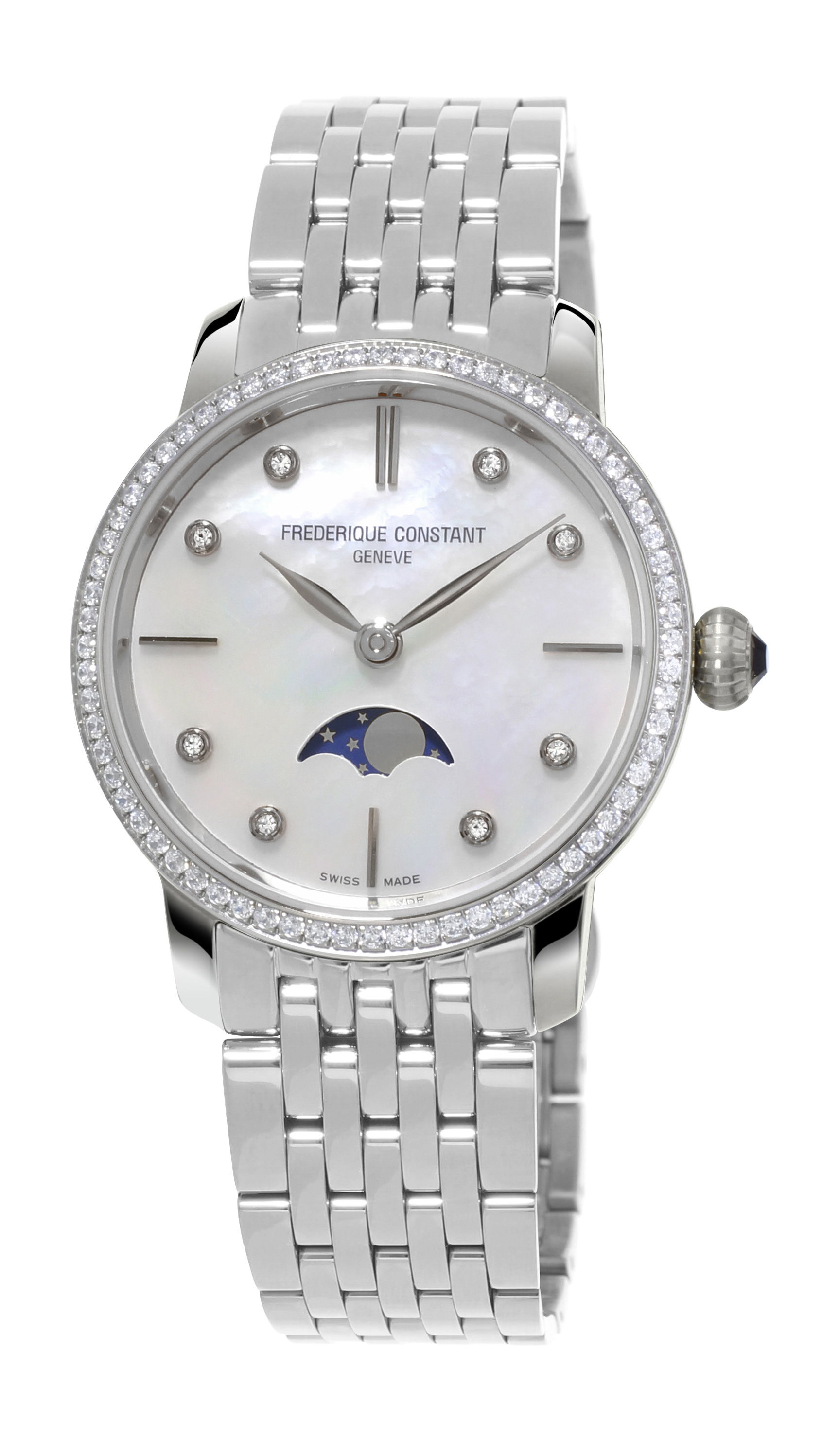 Frederique Constant Slimline Ladies Moonphase luxury timepiece - detailed view