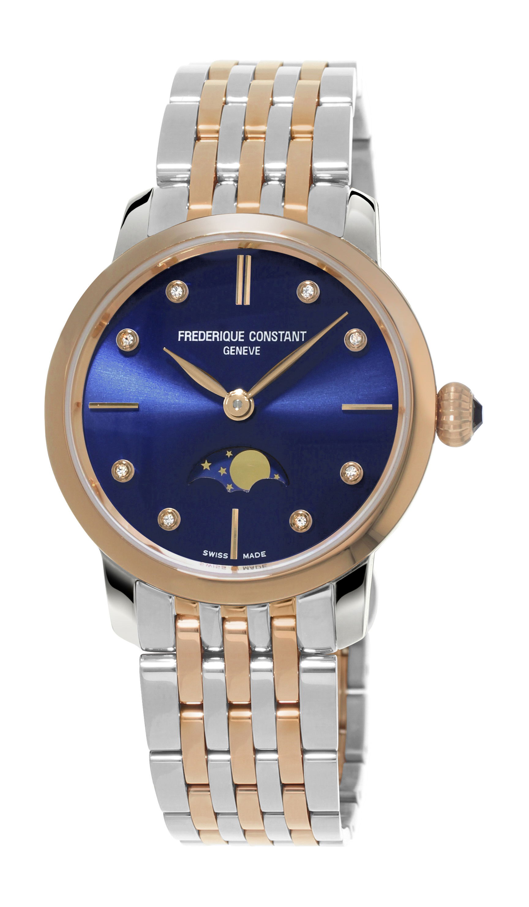 Frederique Constant Slimline Ladies Moonphase luxury timepiece - detailed view