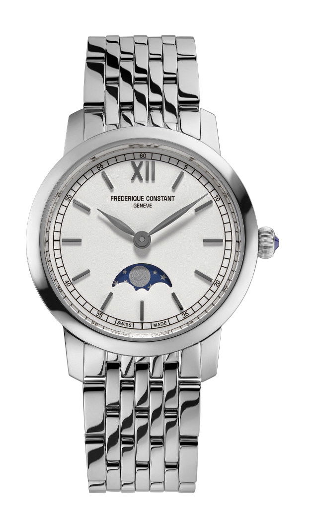 Frederique Constant Slimline Ladies Moonphase luxury timepiece - detailed view