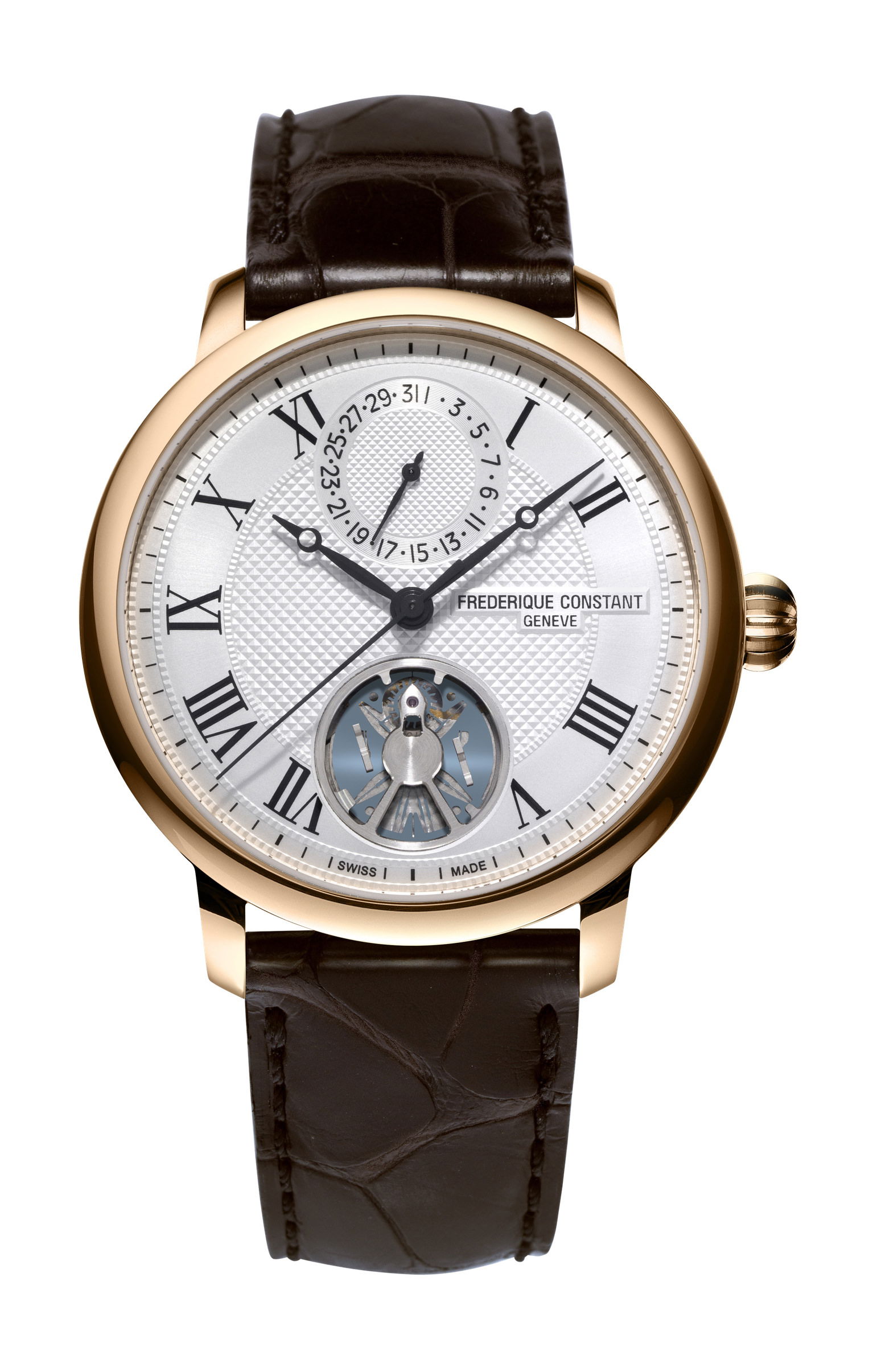 Frederique Constant Slimline Monolithic Manufacture luxury timepiece - detailed view