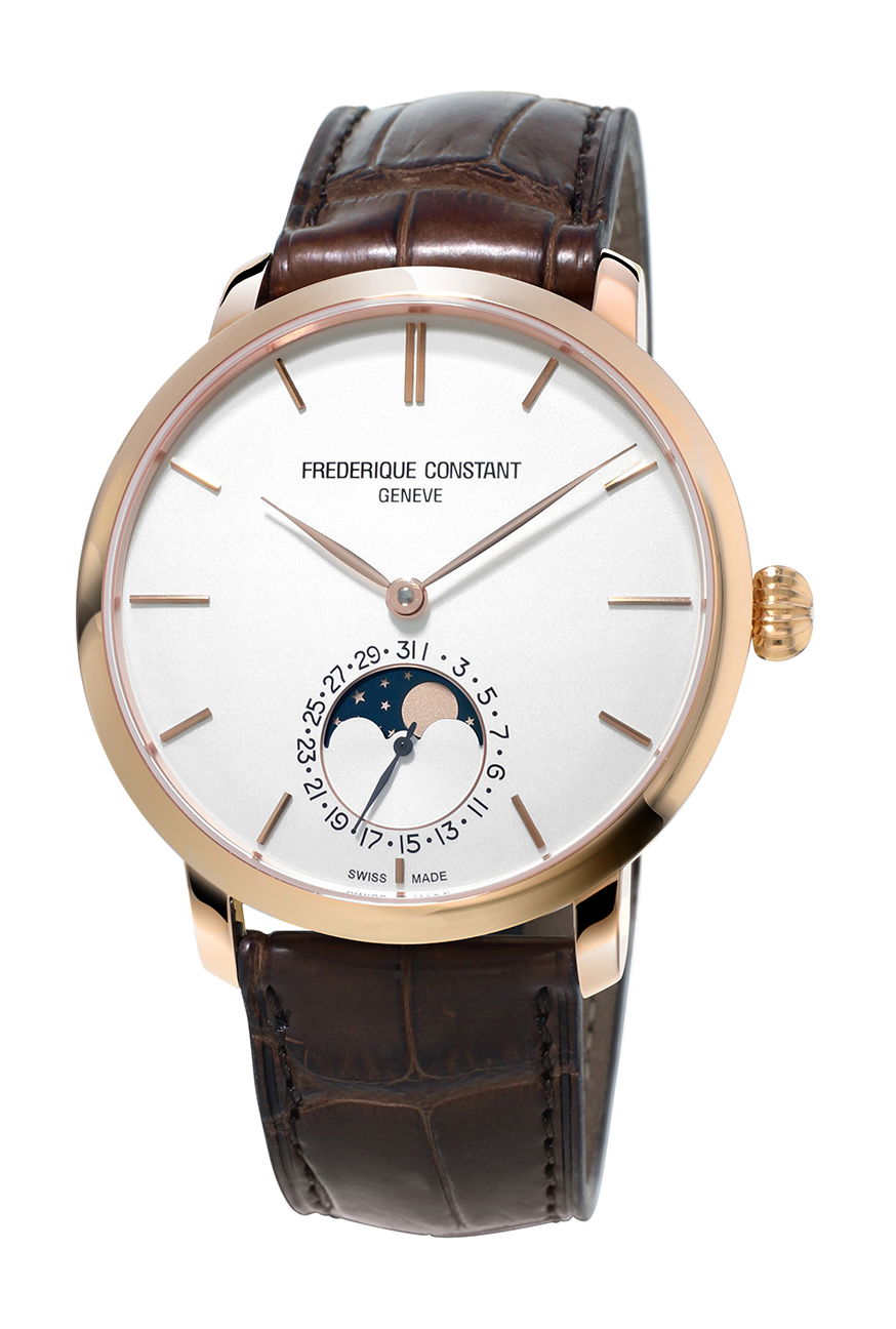Frederique Constant Slimline Moonphase Manufacture luxury timepiece - detailed view