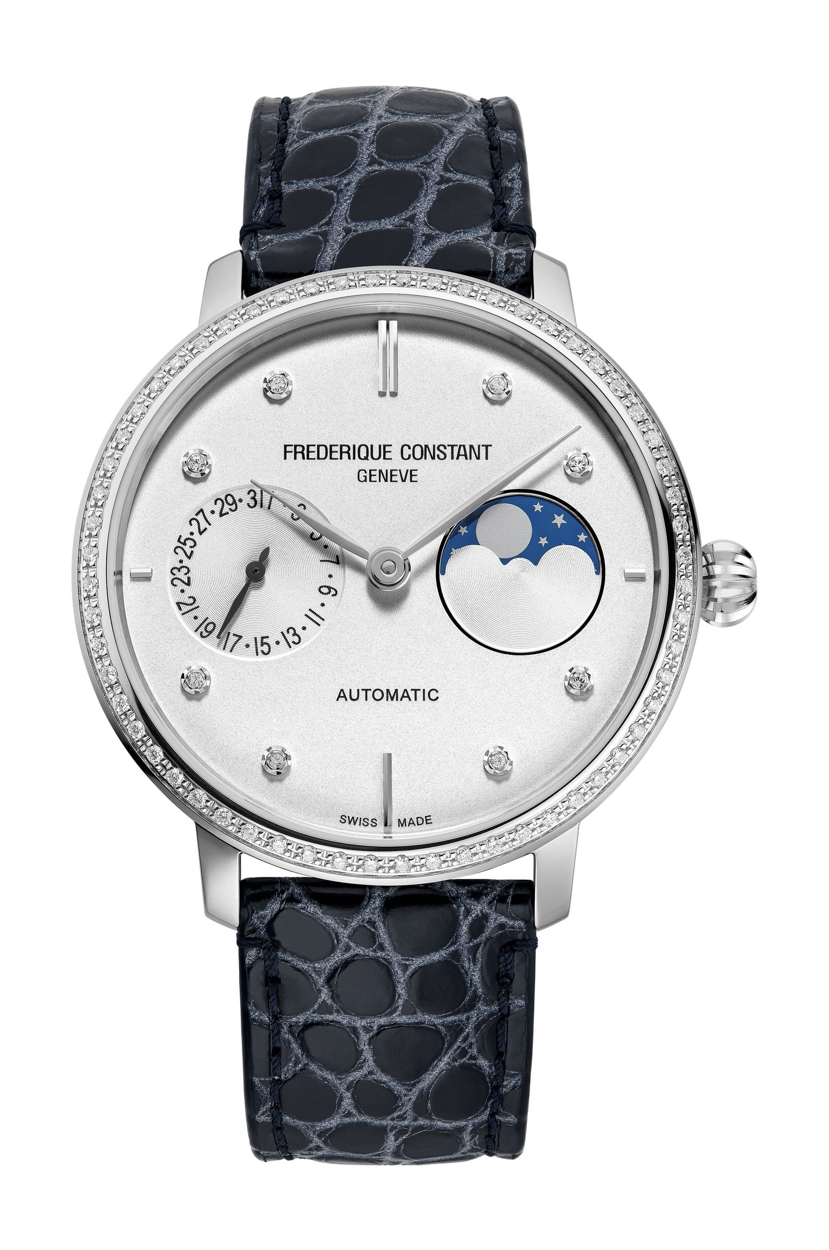 Frederique Constant Slimline Moonphase Manufacture luxury timepiece - detailed view