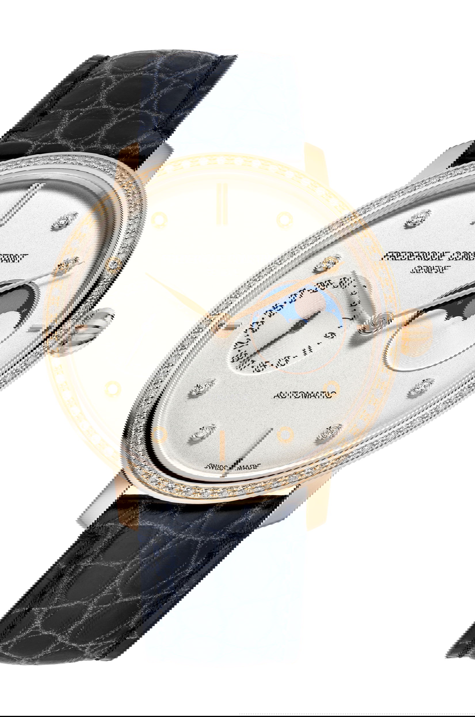 Frederique Constant Slimline Moonphase Manufacture luxury timepiece - detailed view