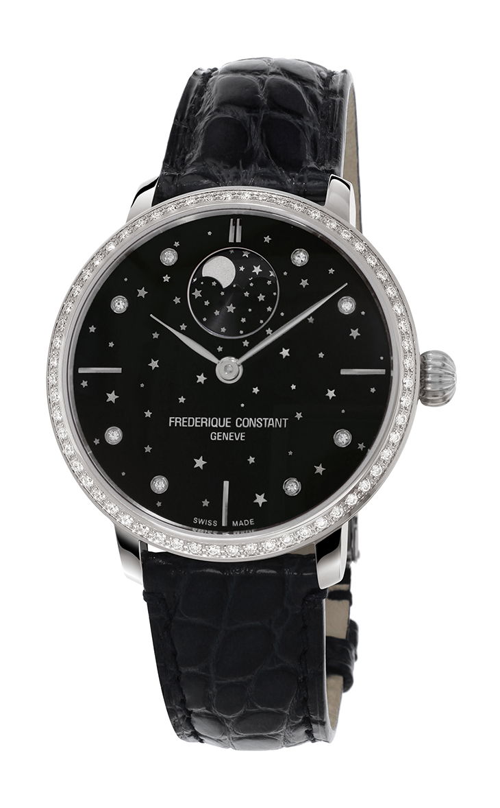 Frederique Constant Slimline Moonphase Stars luxury timepiece - detailed view
