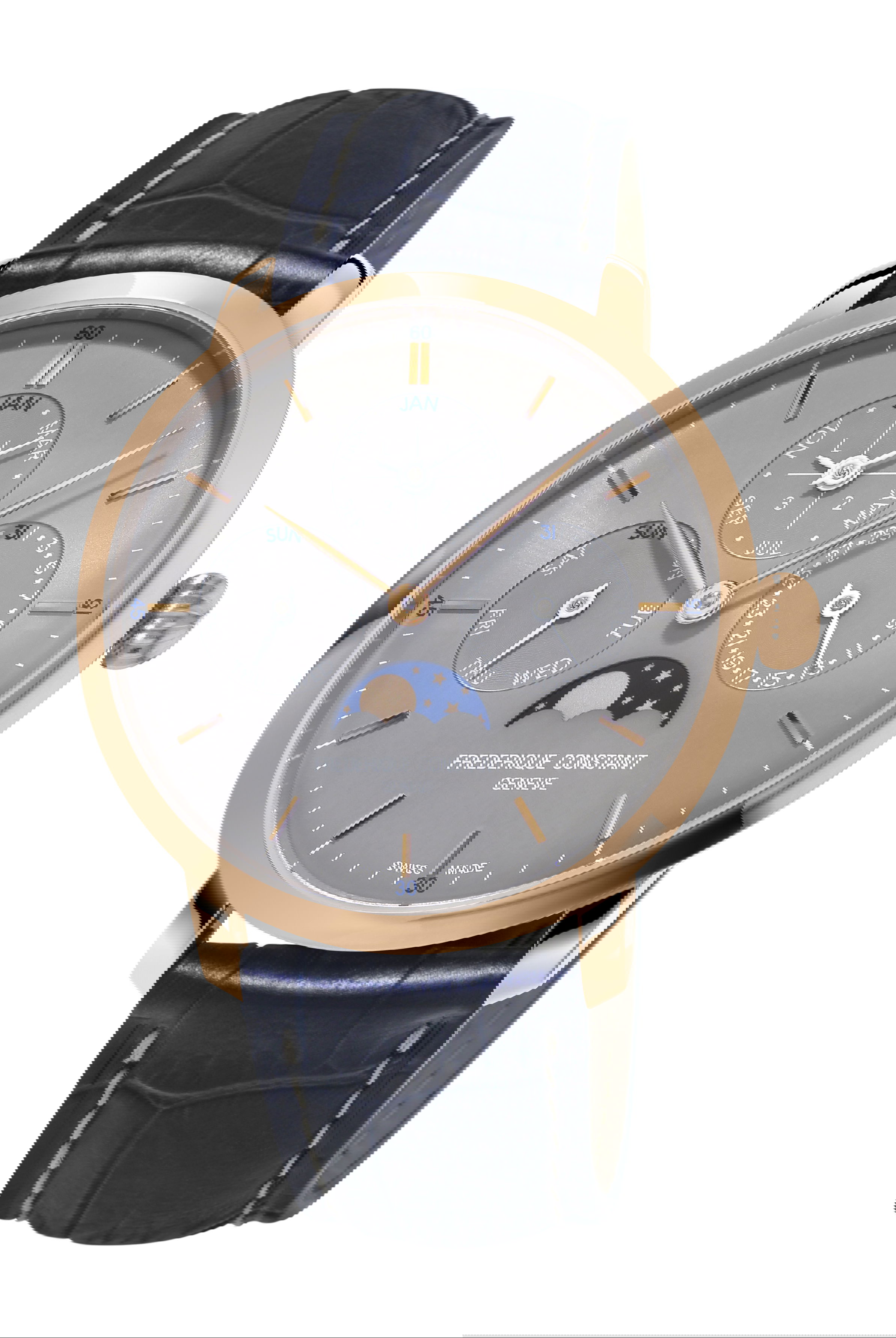 Frederique Constant Classics Slimline Perpetual Calendar Manufacture luxury timepiece - detailed view