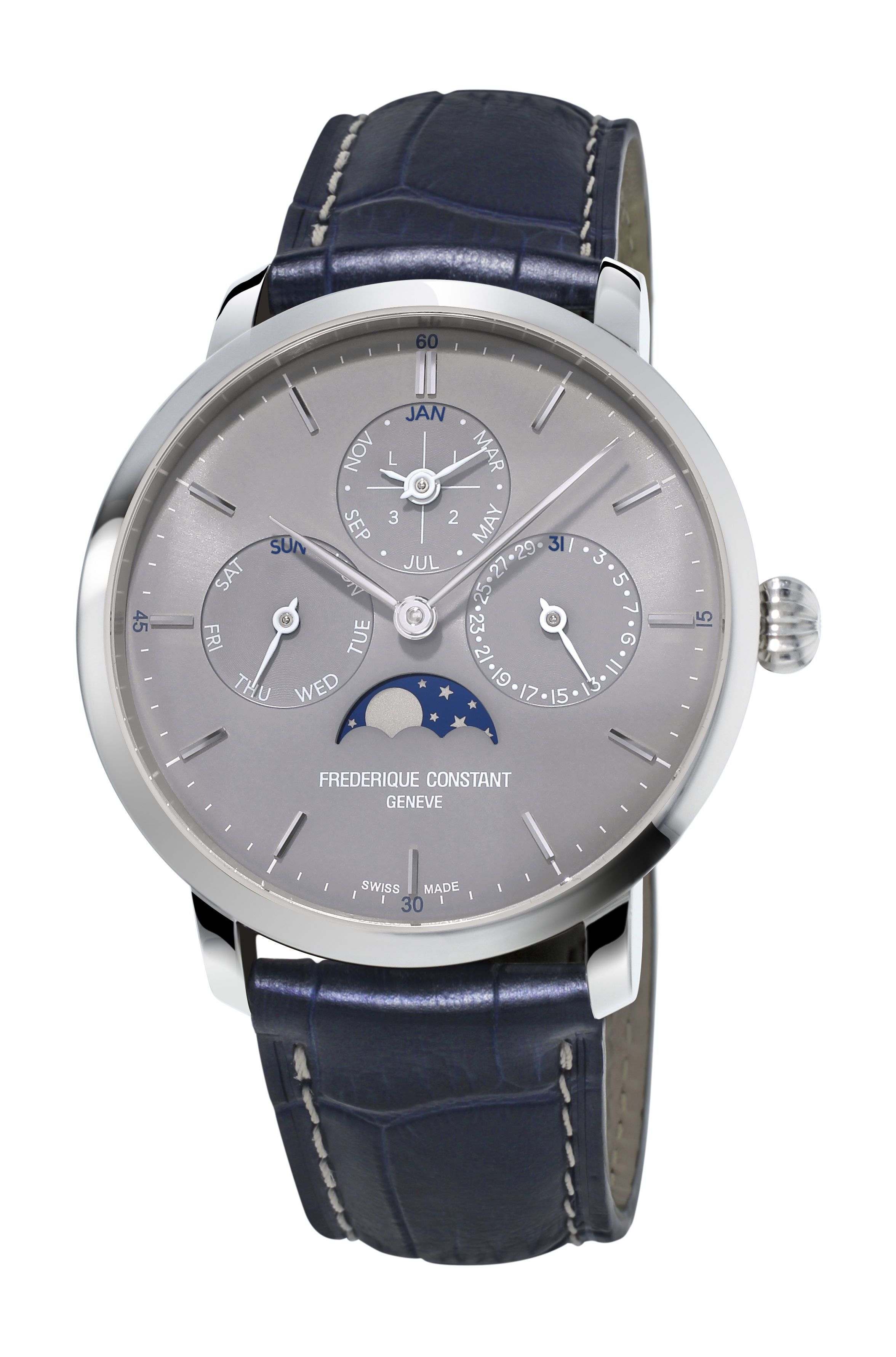 Frederique Constant Slimline Perpetual Calendar Manufacture luxury timepiece - detailed view