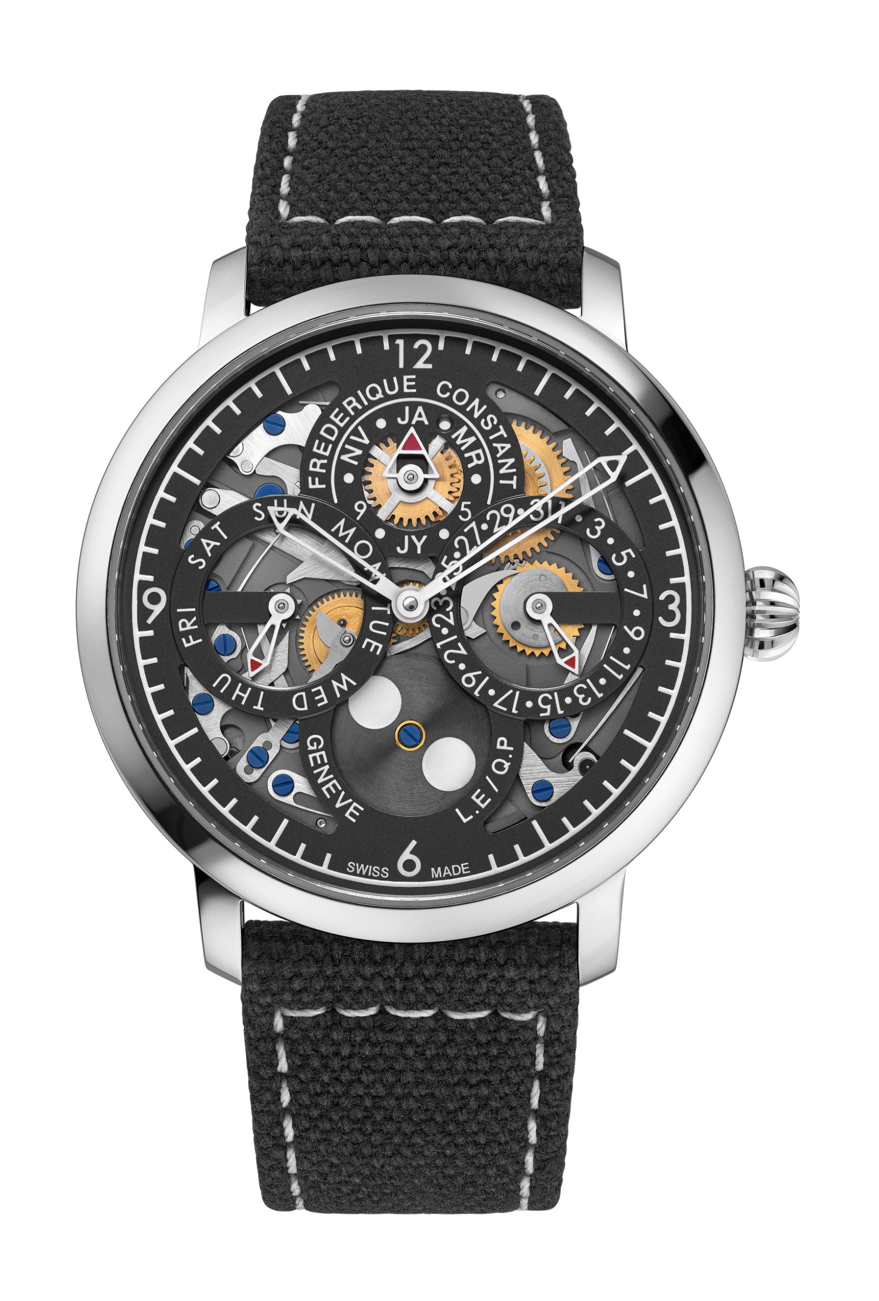 Frederique Constant Slimline Perpetual Calendar Manufacture Designed by Peter Speake luxury timepiece - detailed view