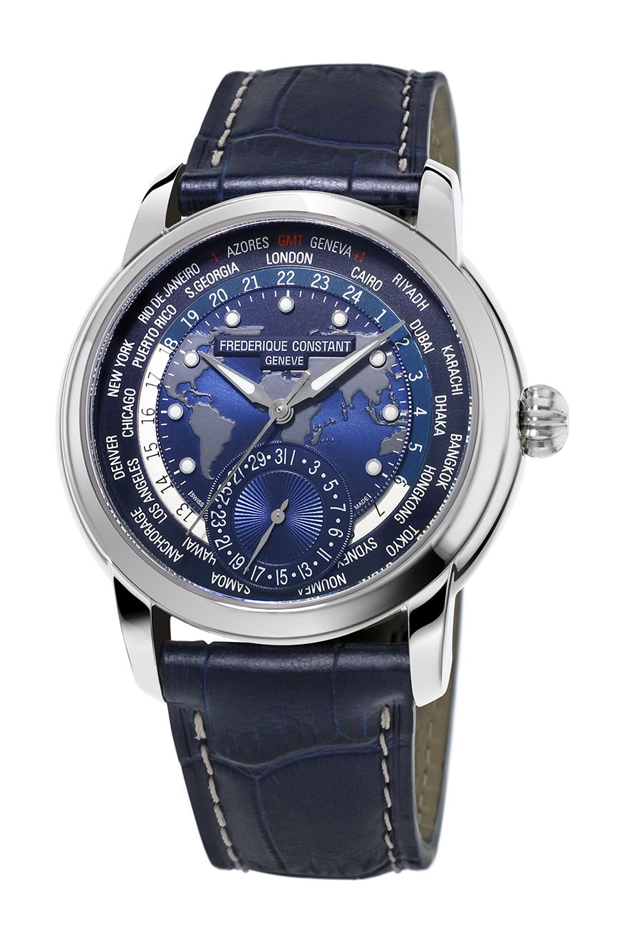 Frederique Constant Classic Worldtimer Manufacture luxury timepiece - detailed view