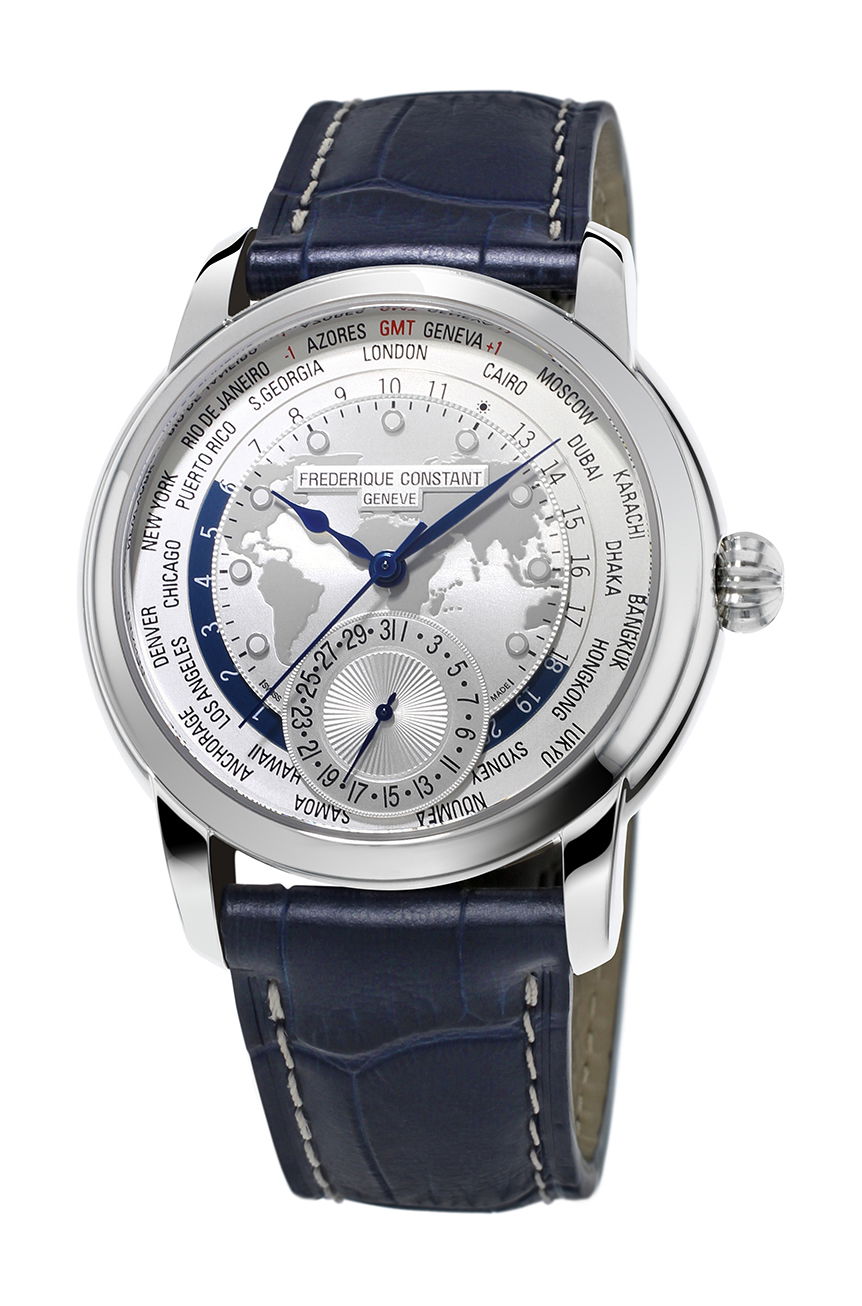 Frederique Constant Classic Worldtimer Manufacture luxury timepiece - detailed view