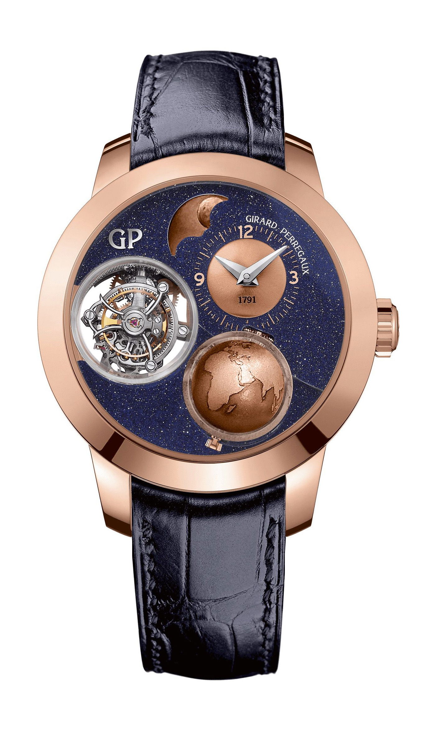 Girard-Perregaux Bridges Planetarium Tri-Axial Tourbillon luxury timepiece - detailed view