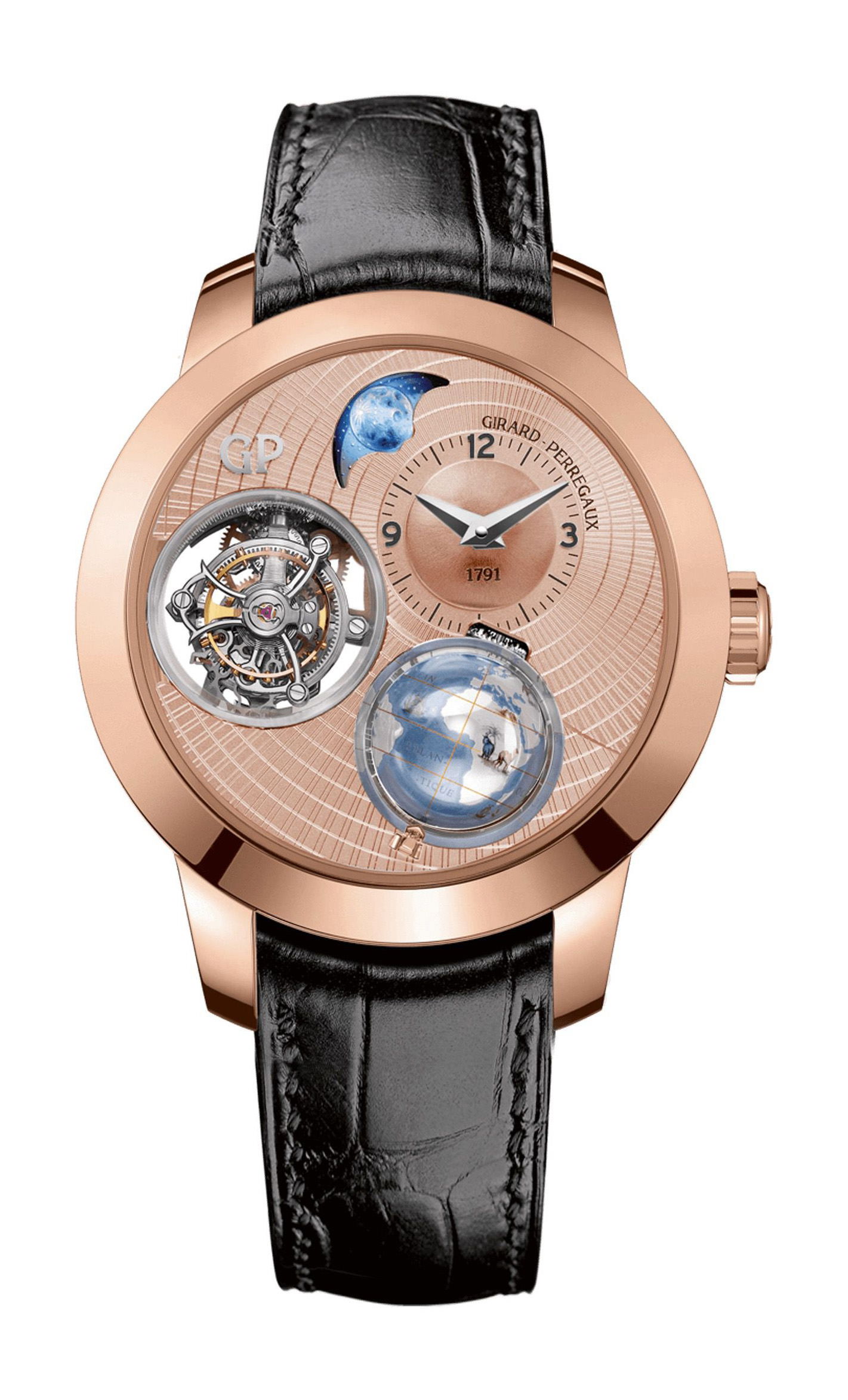Girard-Perregaux Bridges Planetarium Tri-Axial Tourbillon luxury timepiece - detailed view