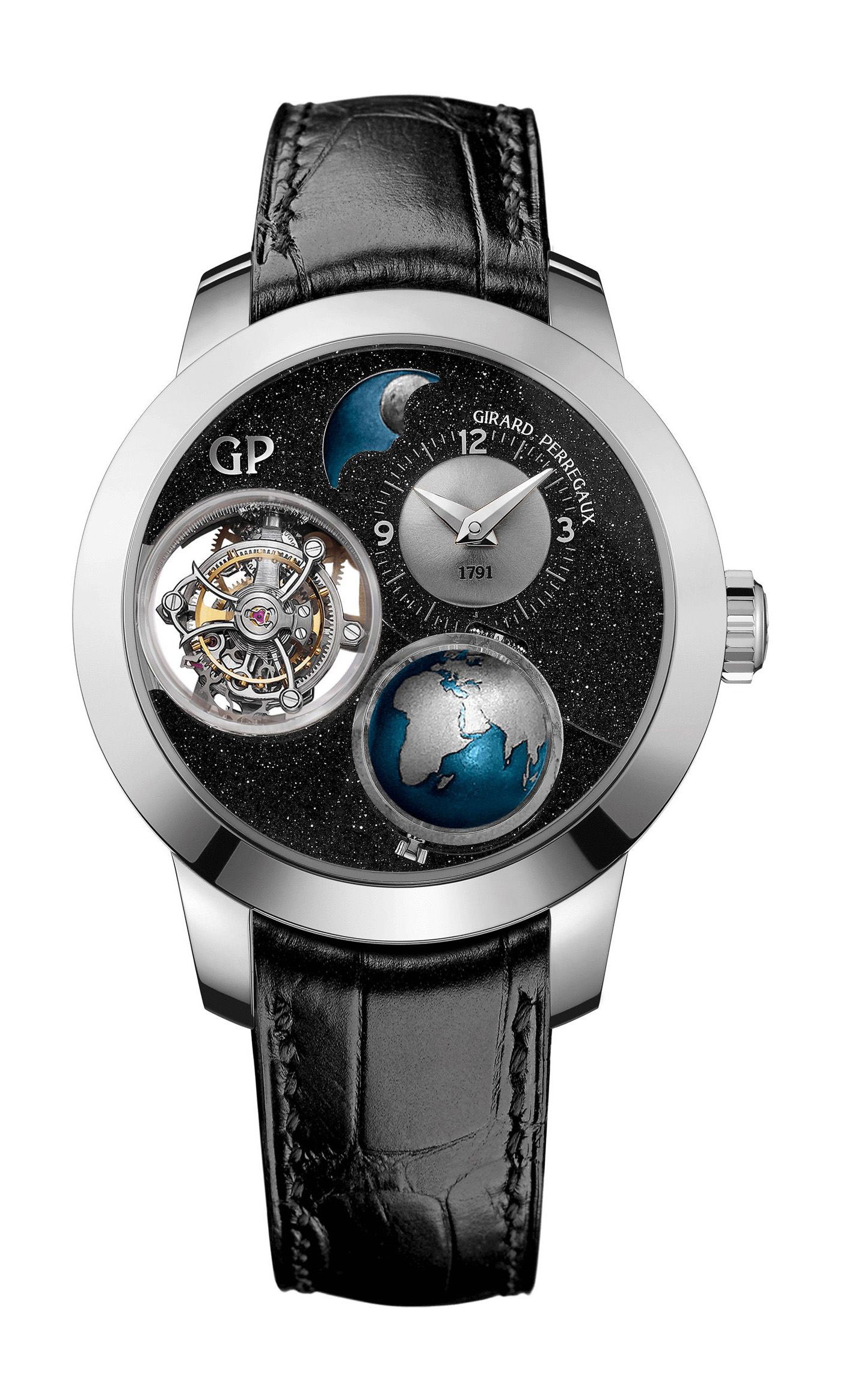 Girard-Perregaux Bridges Planetarium Tri-Axial Tourbillon Earh To Sky Edition luxury timepiece - detailed view