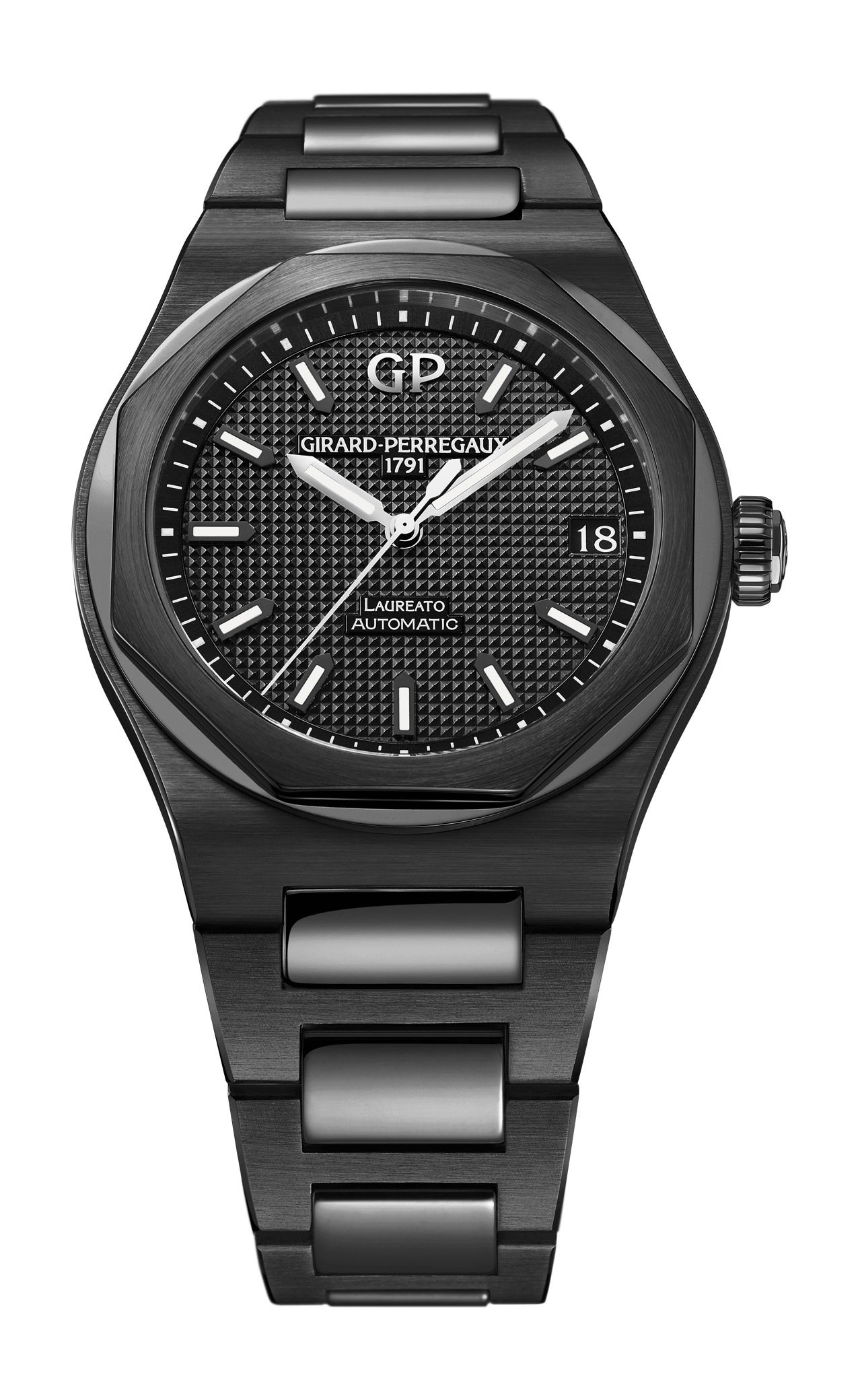 Girard-Perregaux Laureato 42 mm Ceramic luxury timepiece - detailed view