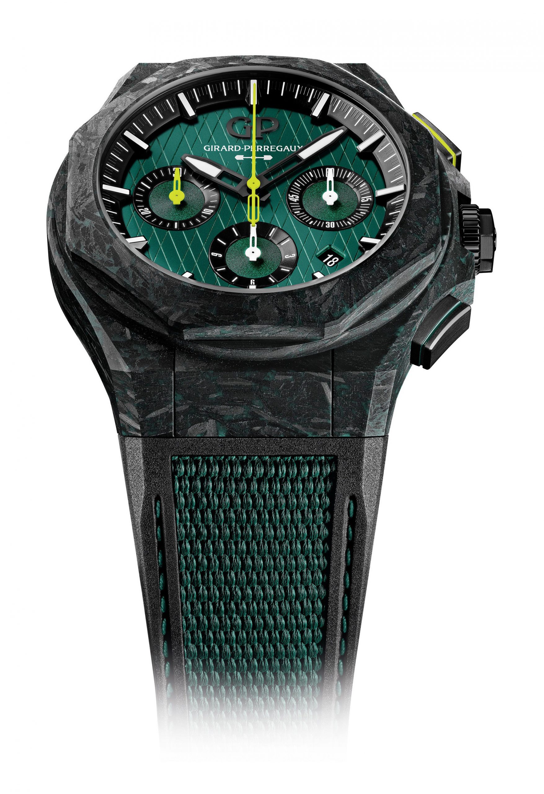 Girard-Perregaux Laureato Absolute Chronograph Aston Martin F1 Edition luxury timepiece - detailed view