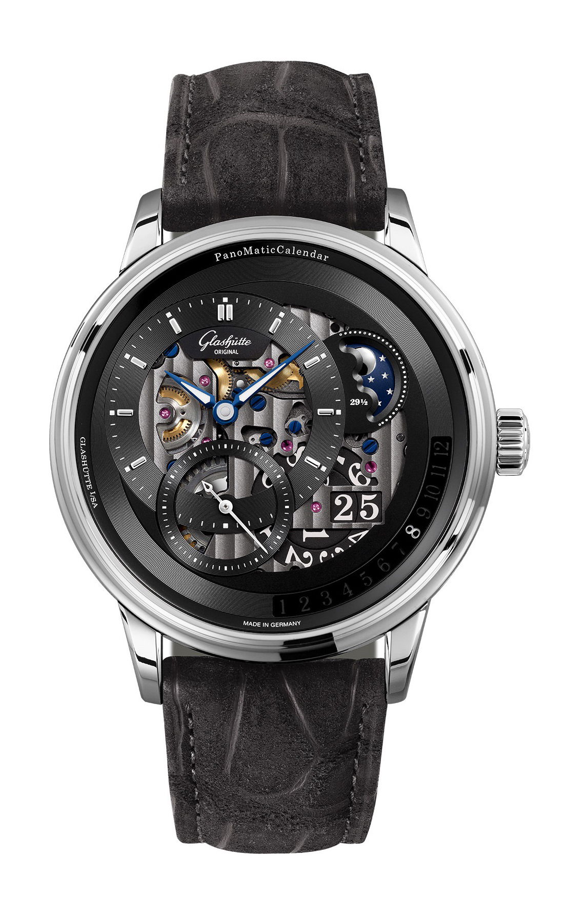 Glashütte Original PanoMatic Calendar luxury timepiece - detailed view