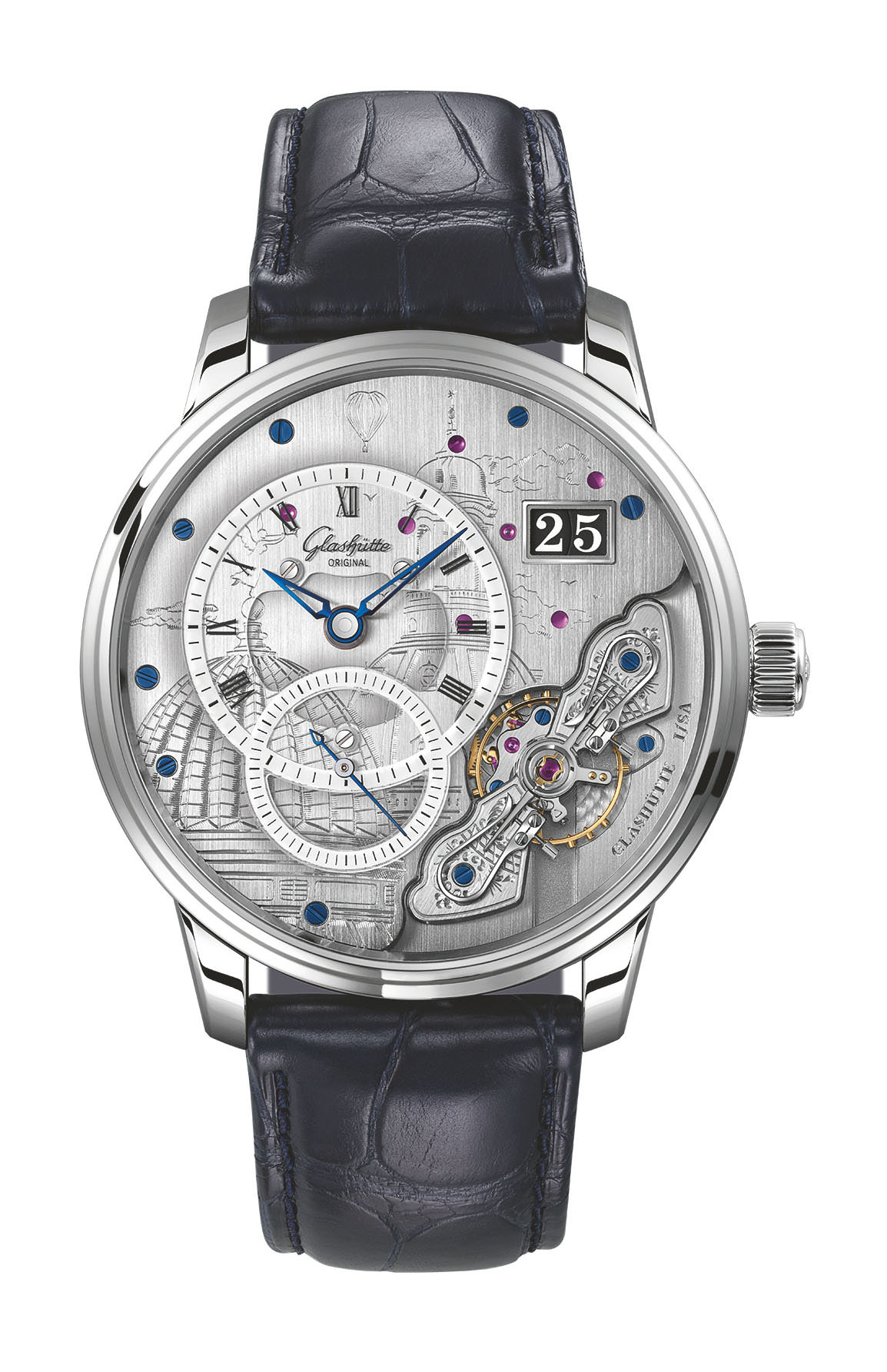 Glashütte Original PanoMaticInverse Limited Edition luxury timepiece - detailed view