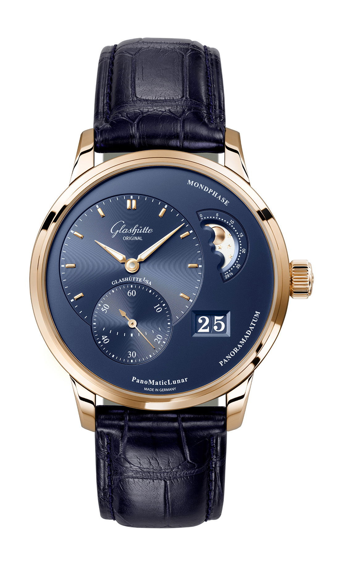 Glashütte Original PanoMaticLunar luxury timepiece - detailed view