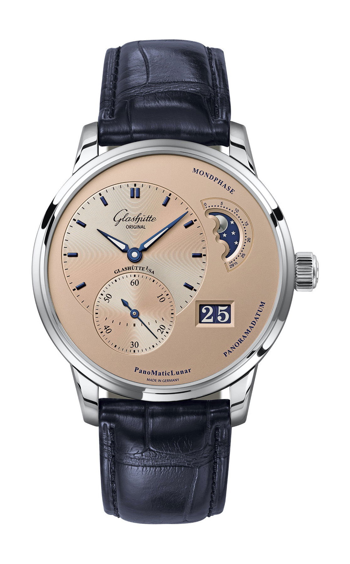 Glashütte Original PanoMaticLunar luxury timepiece - detailed view