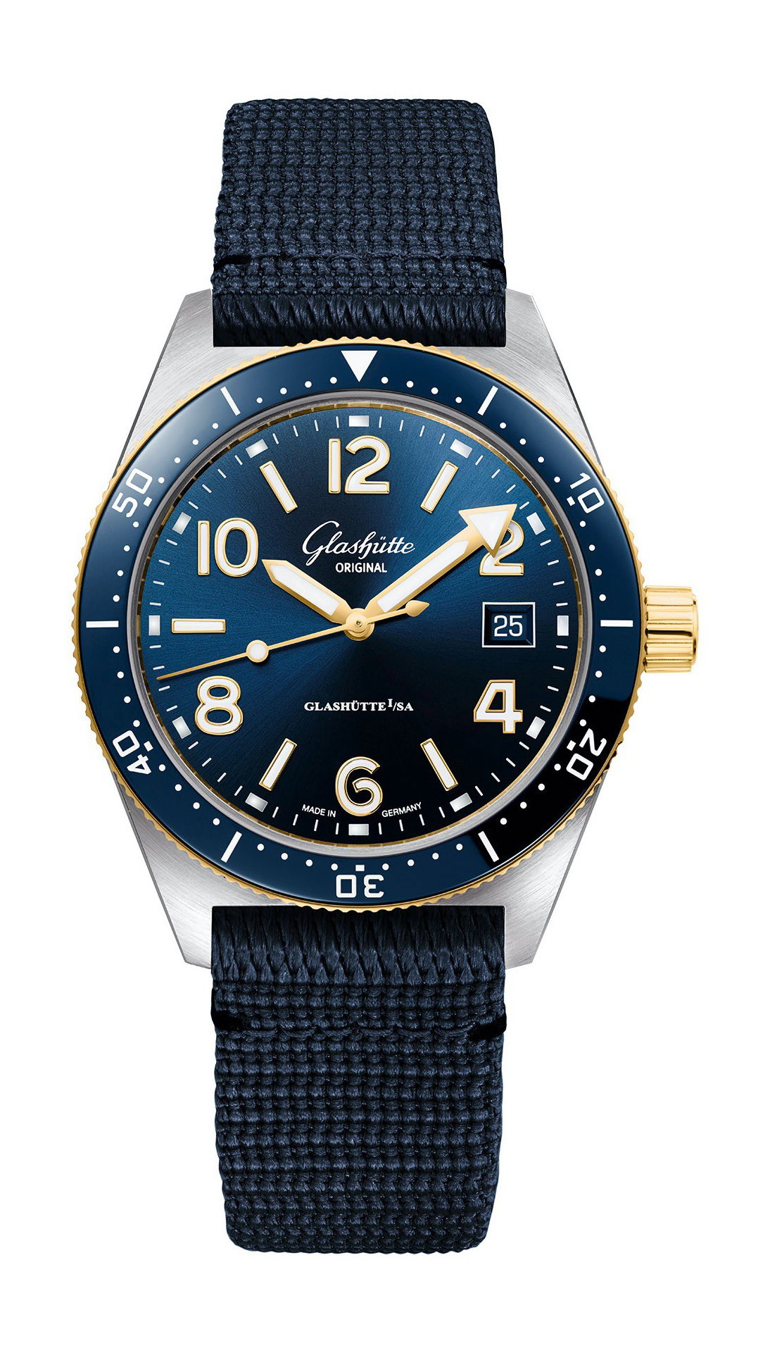 Glashütte Original Sea Q Bicolor luxury timepiece - detailed view
