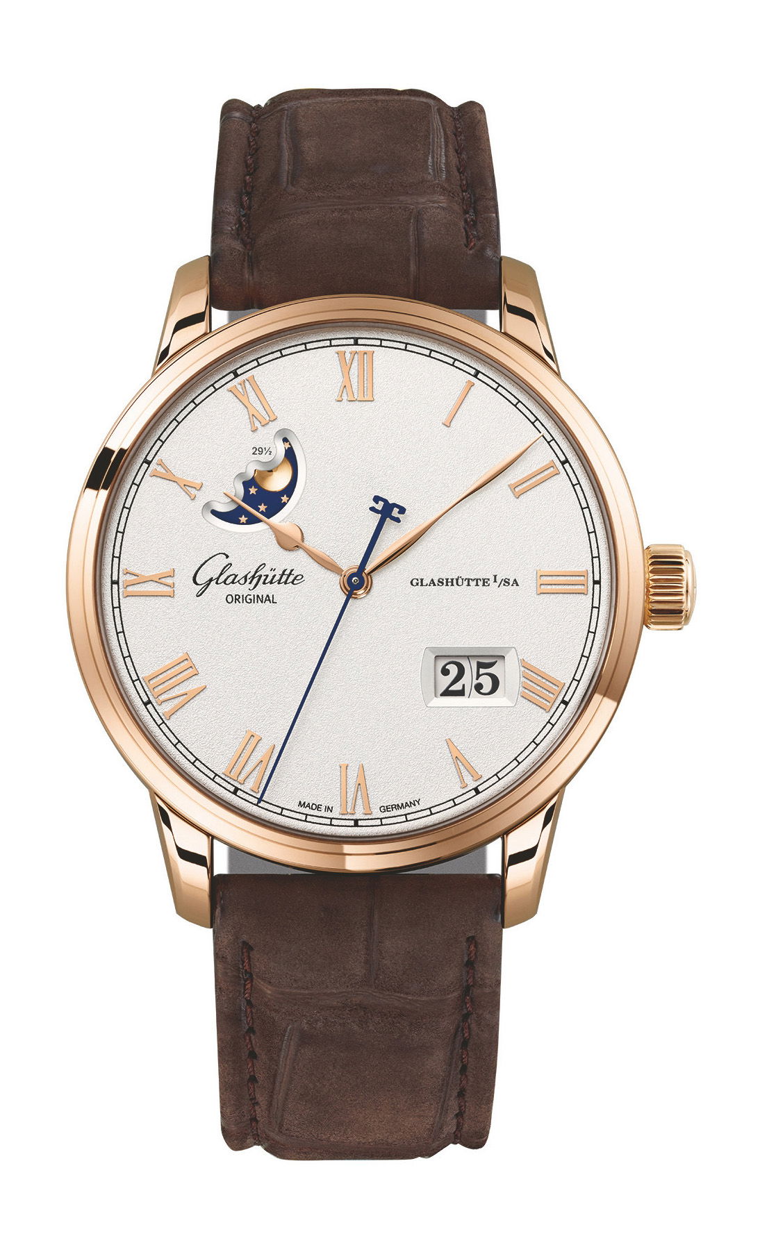 Glashütte Original Senator Excellence Panorama Date Moon Phase luxury timepiece - detailed view