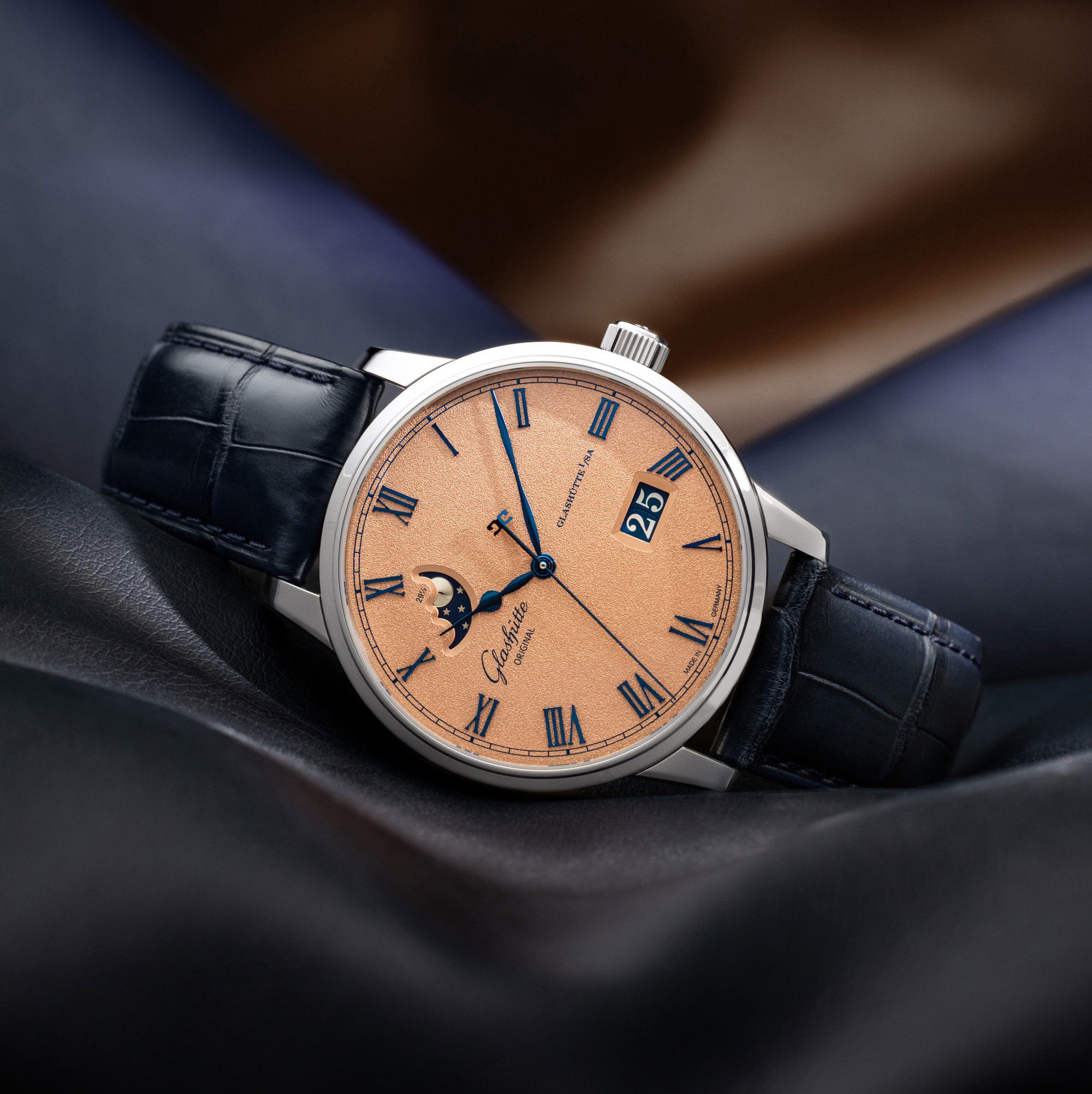 Glashütte Original Senator Excellence Panorama Date Moon Phase Frosted Copper - View 2