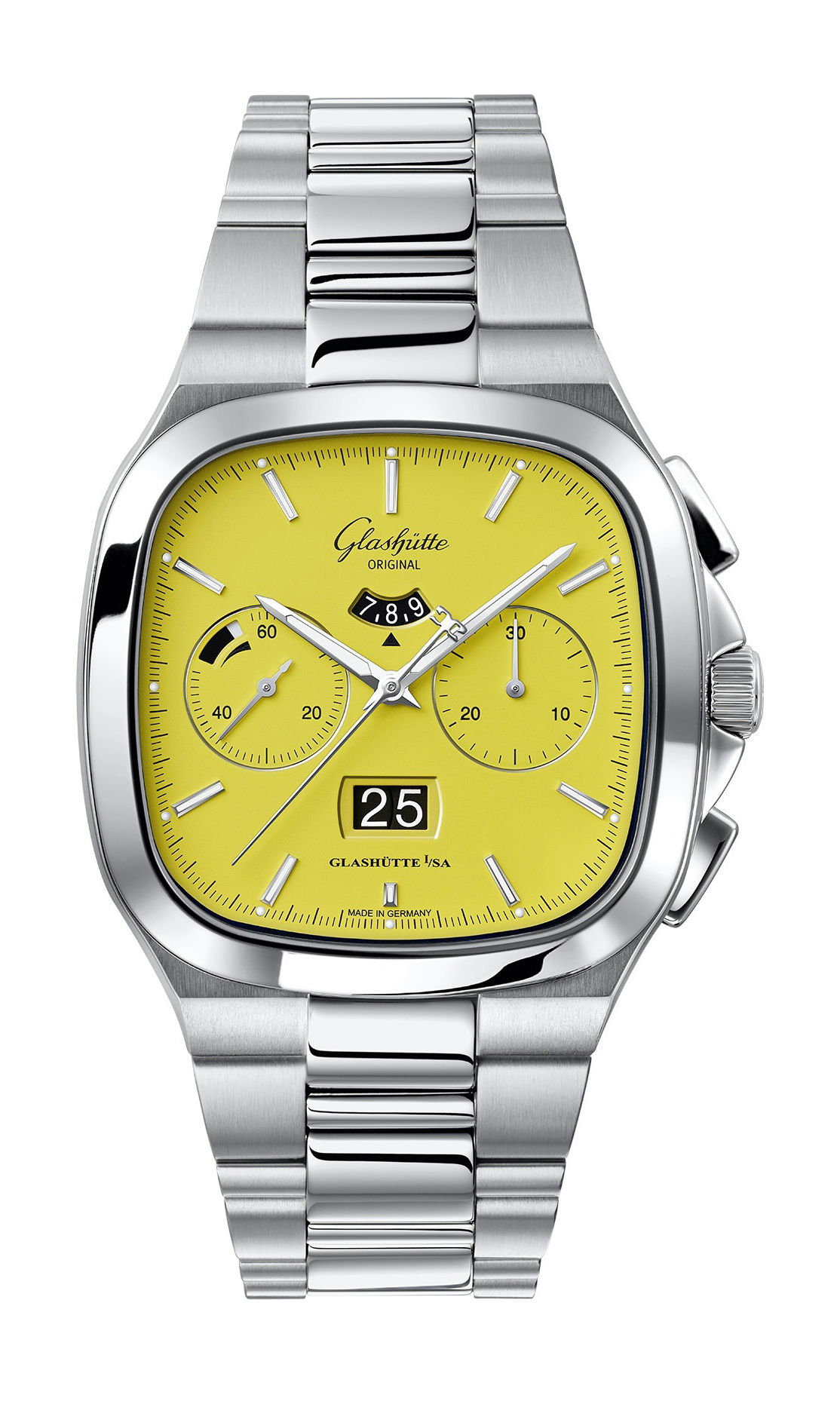 Glashütte Original Seventies Chronograph Panorama Date luxury timepiece - detailed view