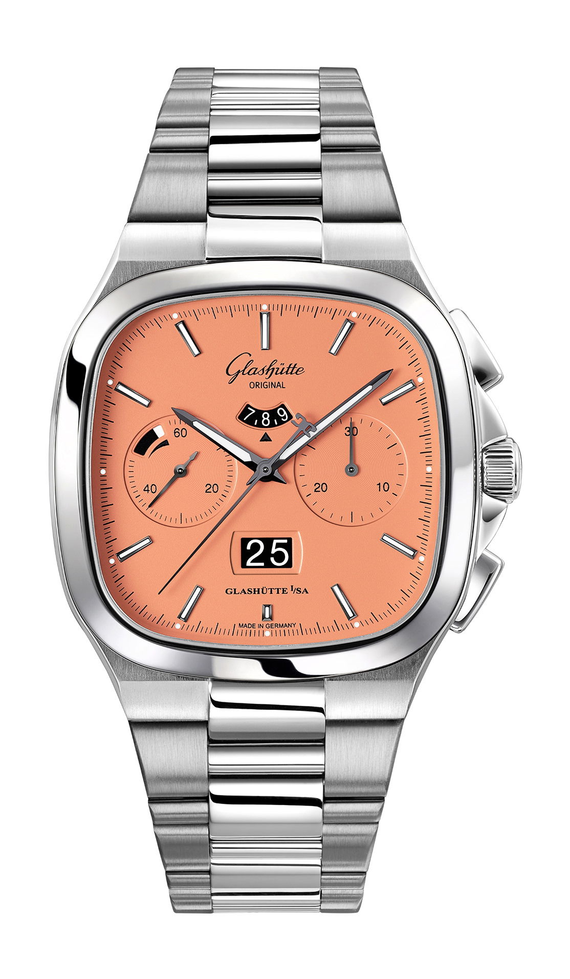 Glashütte Original Seventies Chronograph Panorama Date “Vbing Orange” luxury timepiece - detailed view