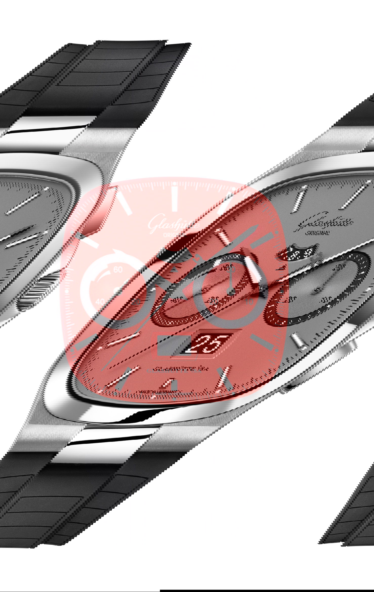 Glashütte Original Seventies Chronograph Panorama Date Watermelon luxury timepiece - detailed view